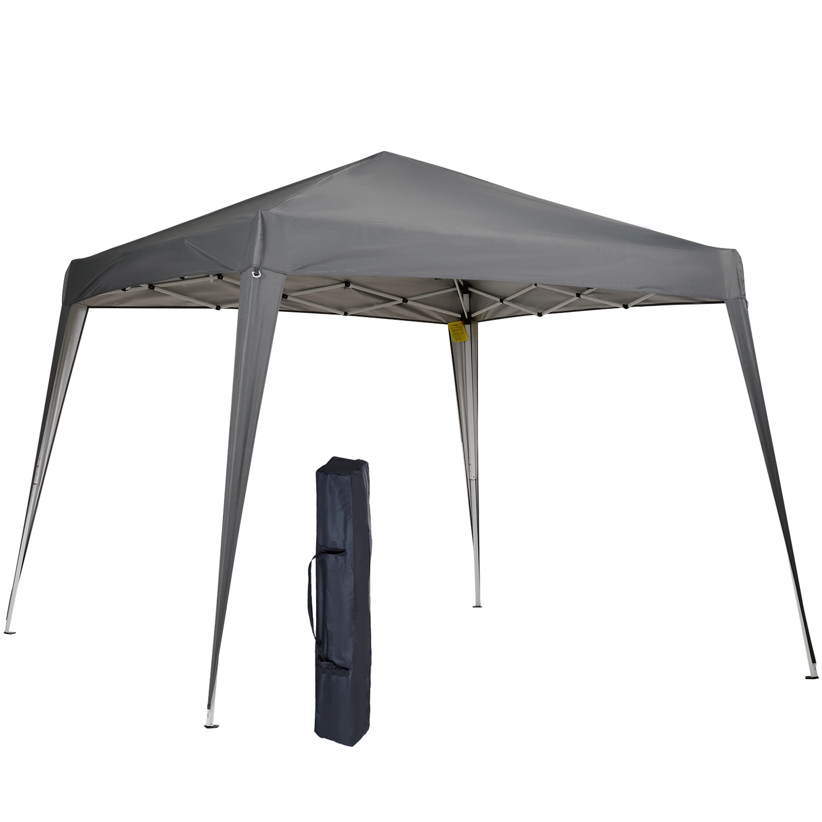 Outsunny Faltpavillon 2,4x2,4m Pavillon Faltzelt mit UV-Schutz, Partyzelt inkl. Tragetasche für Garten, Balkon, Stahl Grau