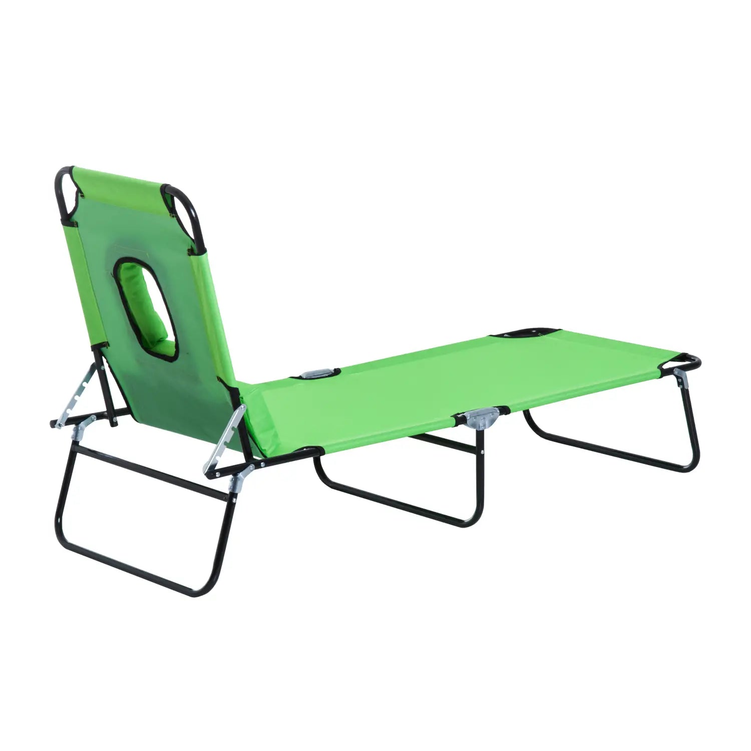 Outsunny Sonnenliege klappbar mit Lesefenster Grün
