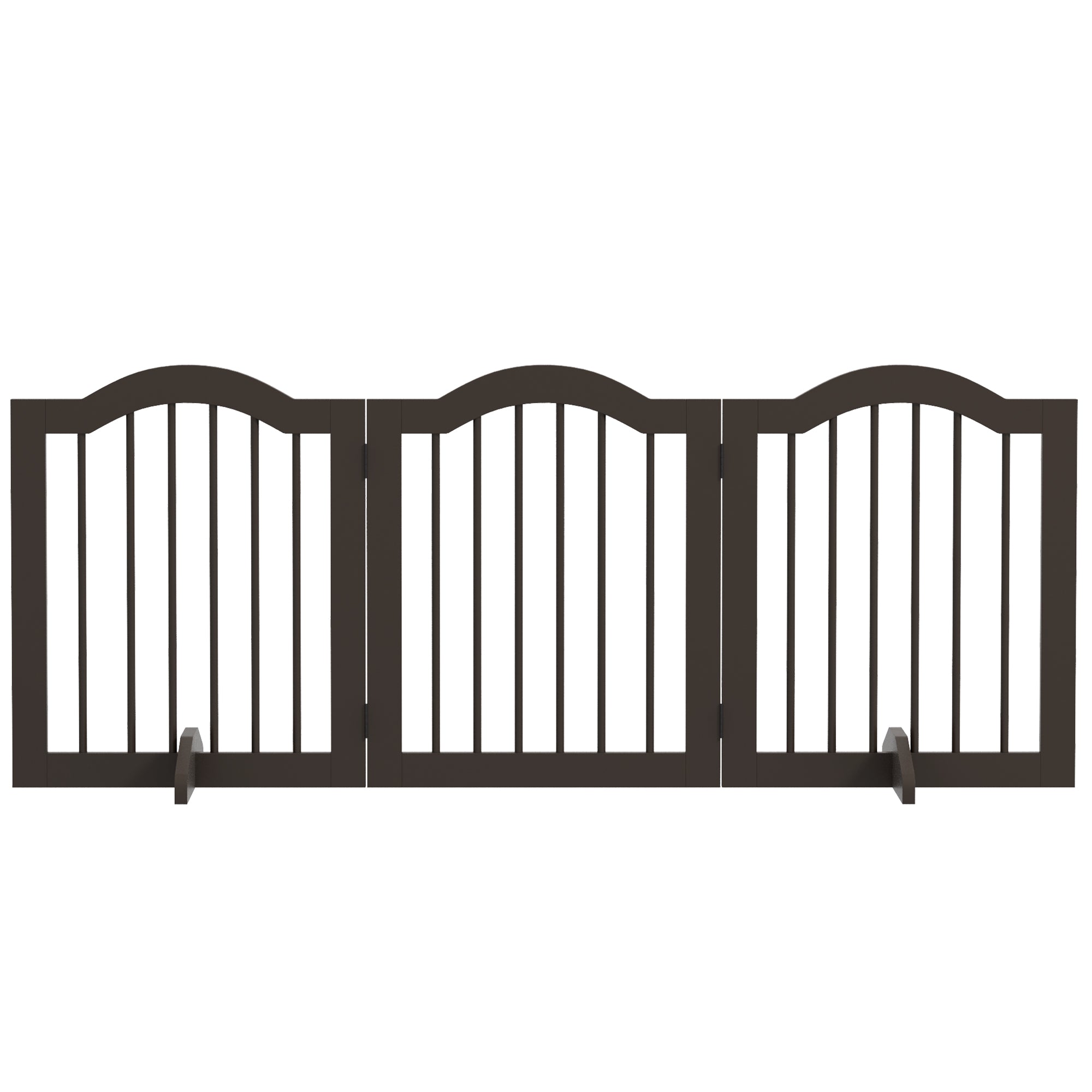 PawHut Hunde-Absperrgitter, 3 Paneele, klappbar, Massivholz und MDF, 154,5 x 29,5 x 61 cm, Kaffee