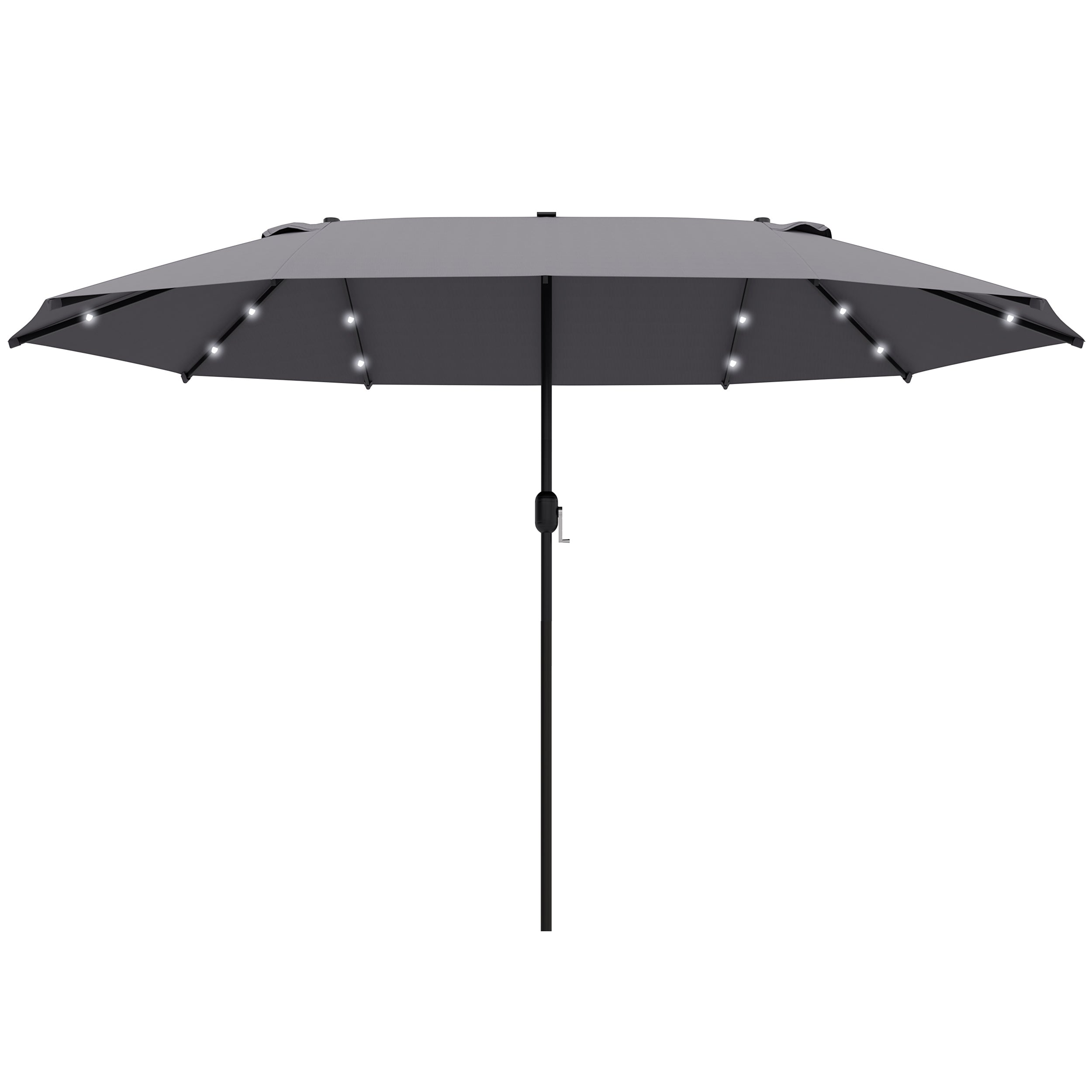 Outsunny Sonnenschirm Oval Dunkelgrau 440 x 260 cm