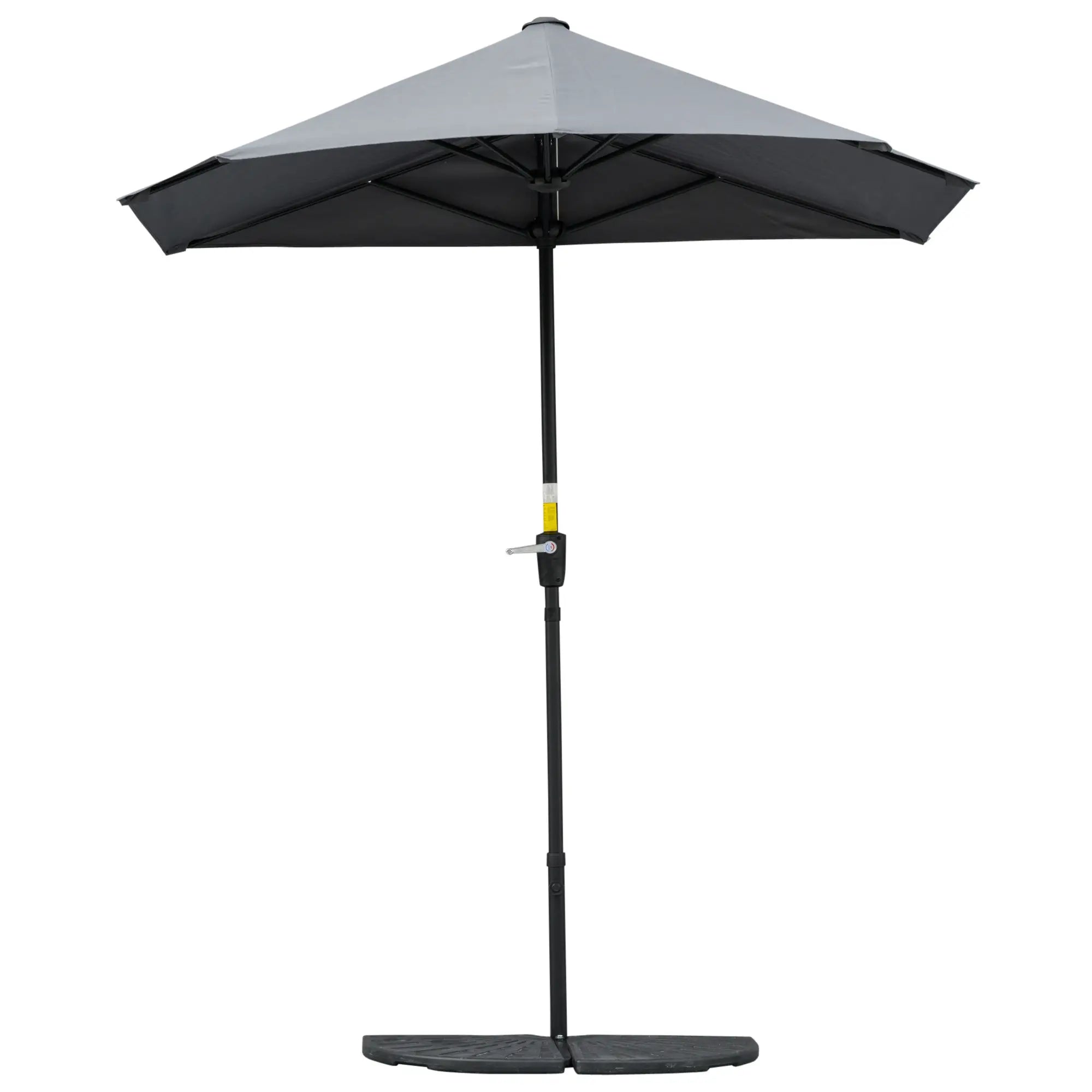 Outsunny Halbrundschirm Sonnenschirm mit Handkurbel Belüftung