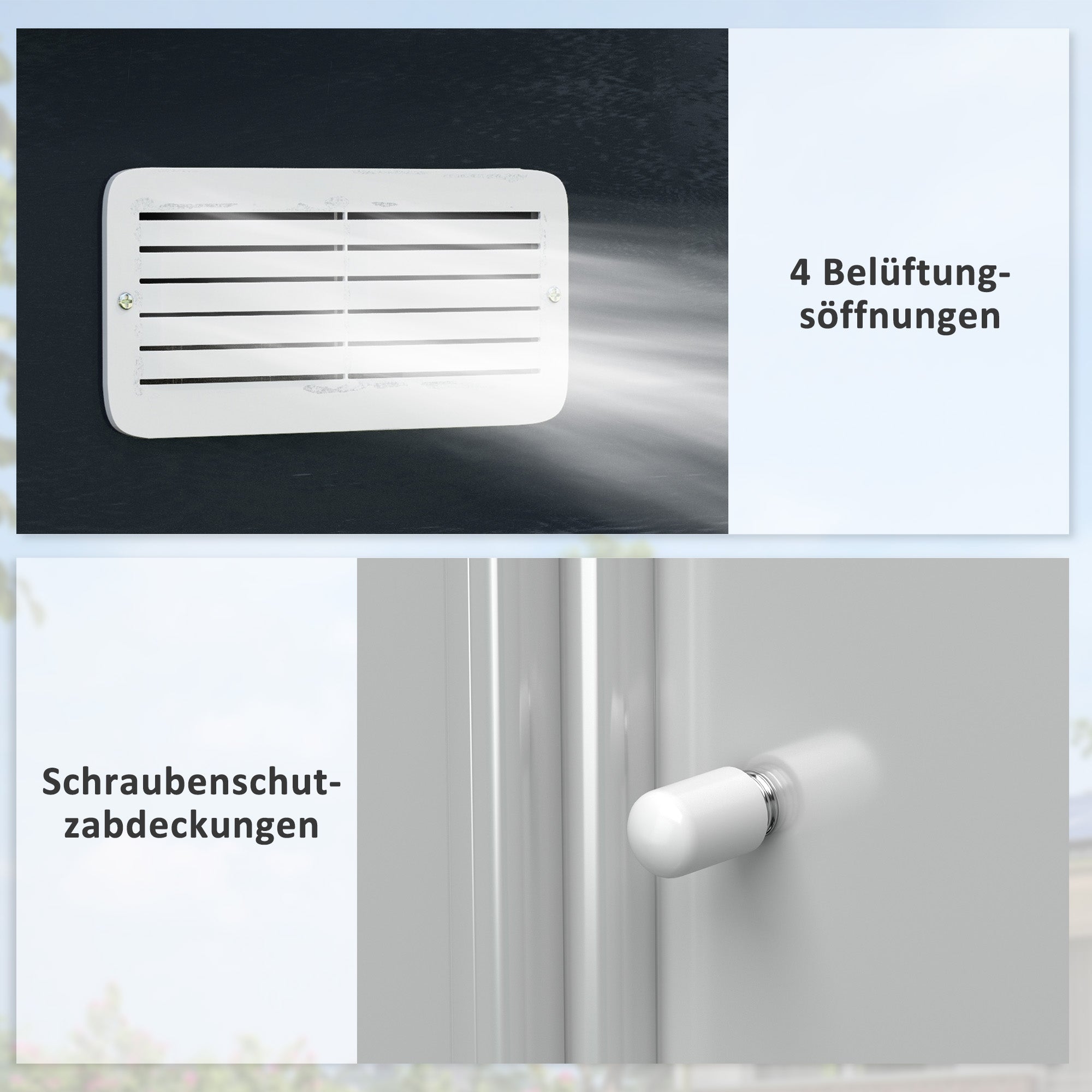 Outsunny Geräteschuppen mit Schiebetüren 2,77 x 1,95 x 1,92 m Metall Kohlegrau