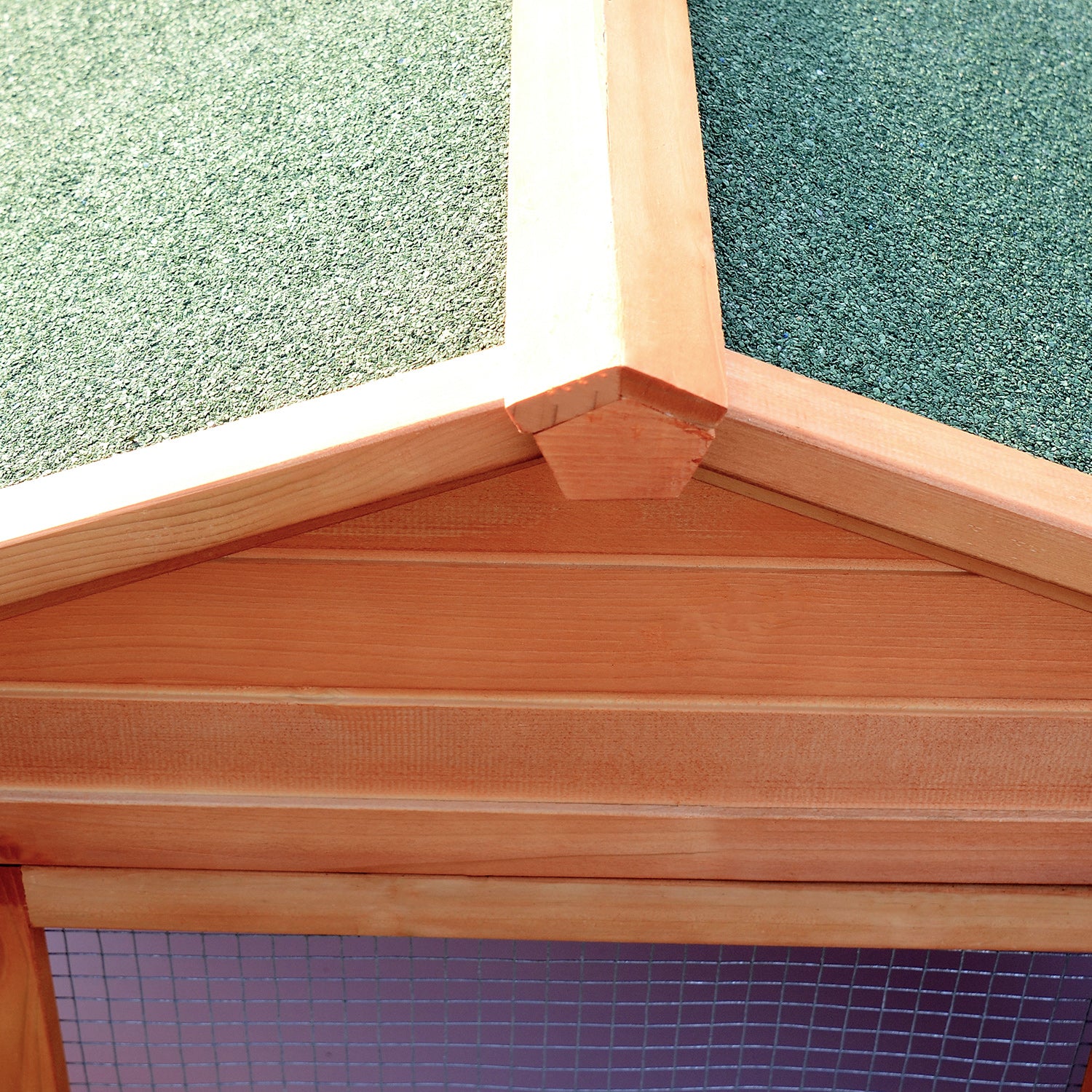 PawHut Kleintierstall Kleintierkäfig, 2 Freigehegen, 2 Rampen, 309 cm x 79 cm x 86 cm, Natur + Grün