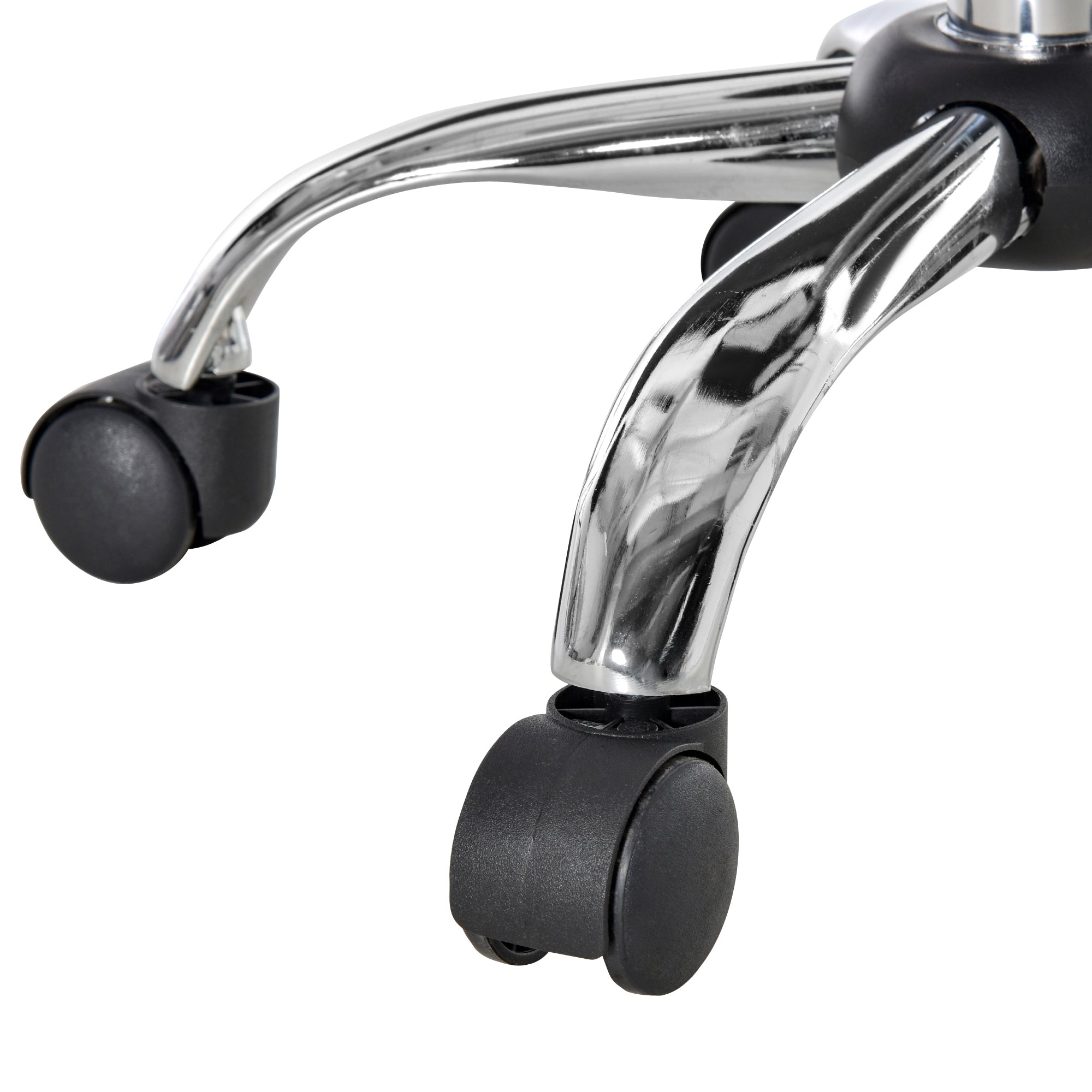 HOMCOM Salonstuhl mit Rädern Rollhocker höhenverstellbar drehbar Salon Hocker Samt-Touch Schaumstoff Chrom-Basis Hellgrau 35 x 35 x 49-61 cm