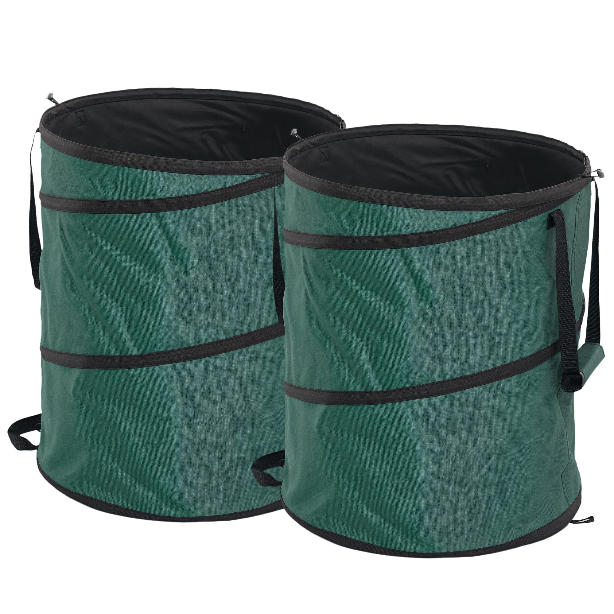 Outsunny Gartensack 2x160L wasserdicht Gartenabfallsack mit Trageschlaufen Griffe, stabil robust Laubsack Grün