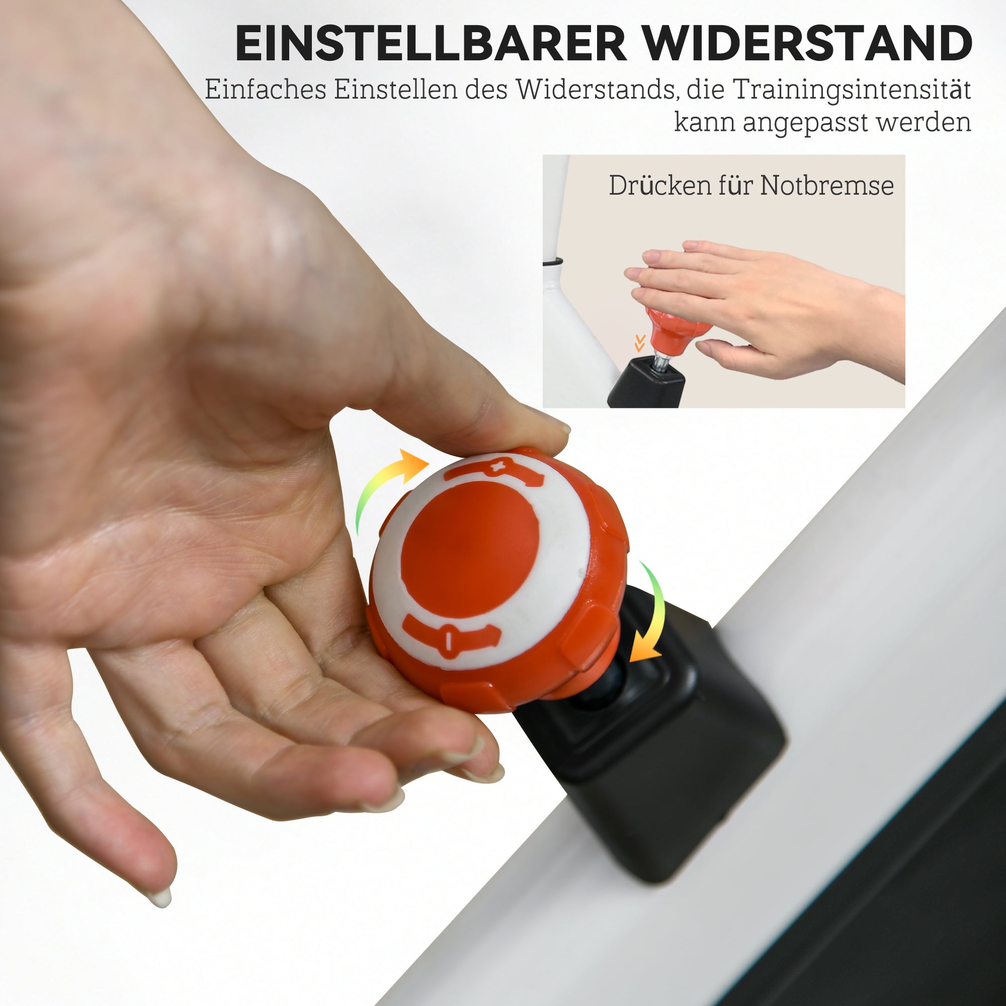 HOMCOM Ergometer, einstellbarer Widerstand, bis 120kg, Stahl, L103xB53xH100-114cm, Weiß/Schwarz