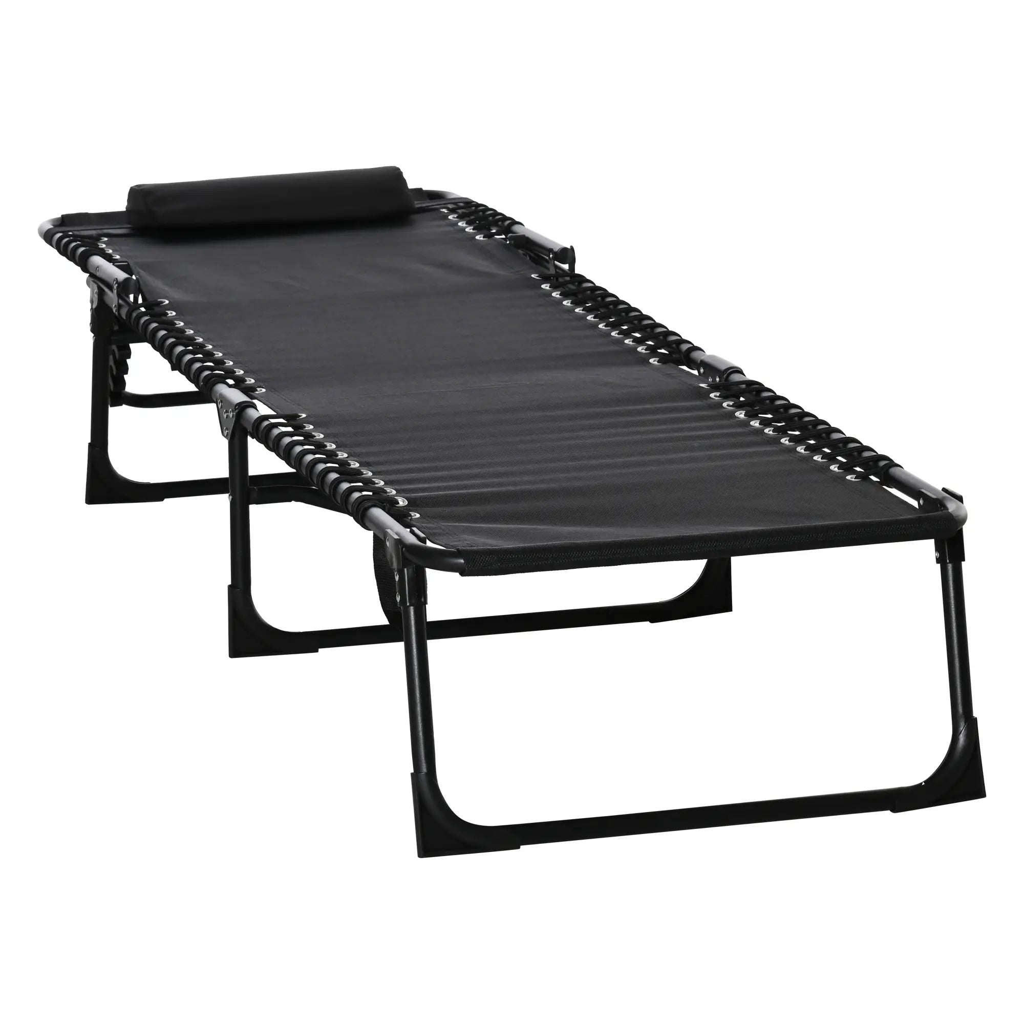 Outsunny Sonnenliege klappbar mit 4-fach verstellbarer Rückenlehne, Schwarz