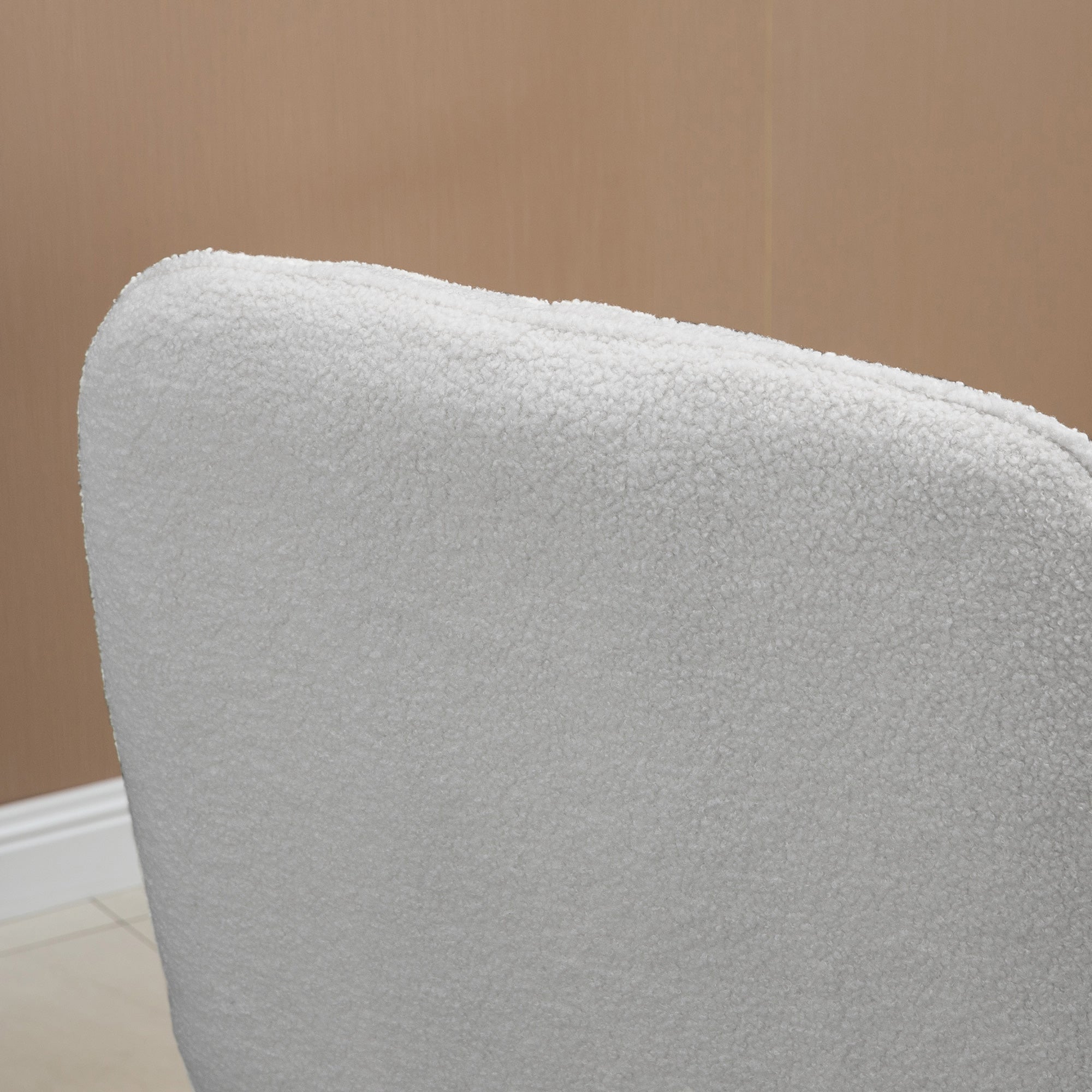 HOMCOM Schaukelstuhl Modern-Design Schaukelstuhl, Sherpa-Fleece, Steppung, 63 cm x 95cm x 97 cm Natur+ Grau