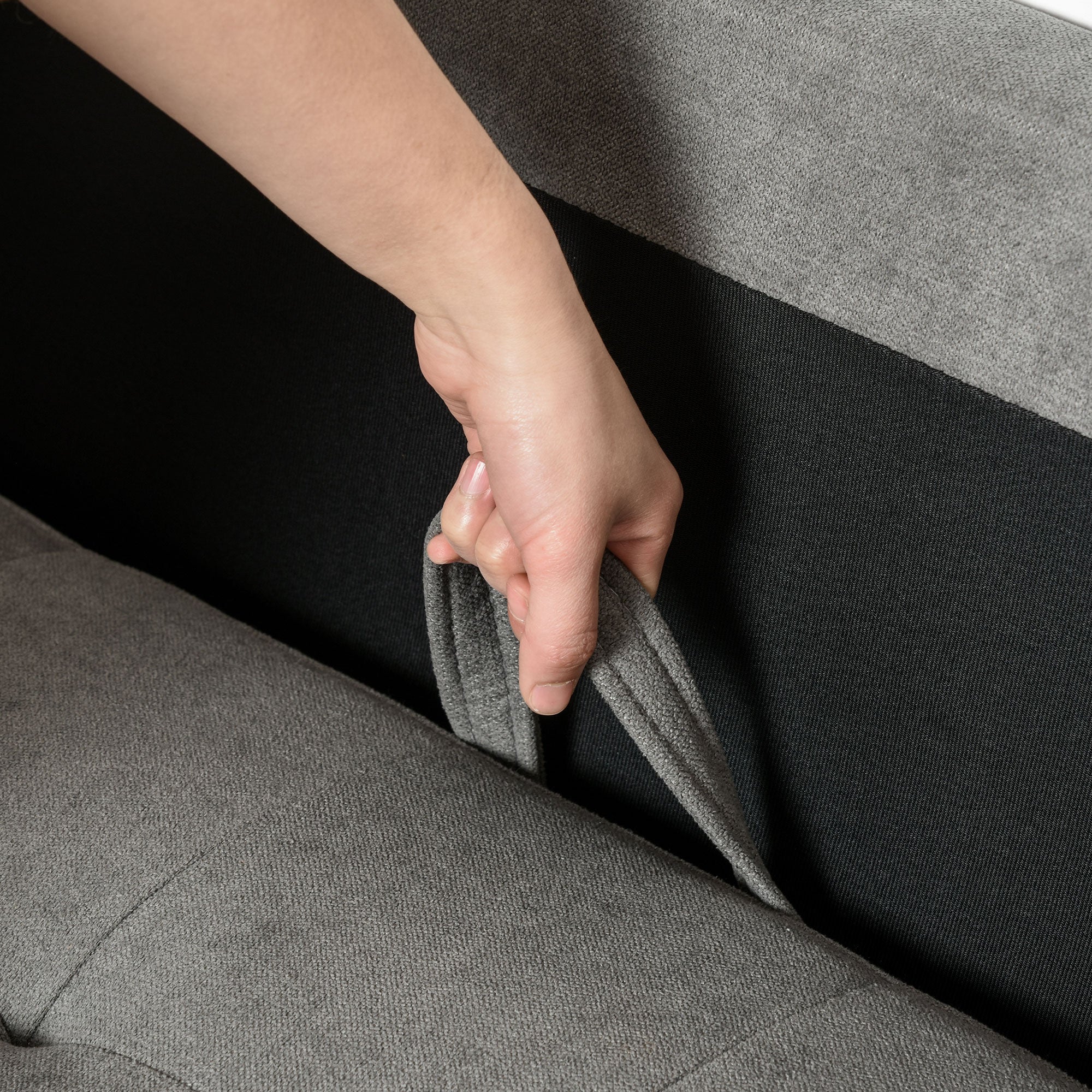 HOMCOM 3 Sitzer Sofa, Couch mit Stauraum, Holzbeine, Gepolsterter Polstersofa mit Samtoptik für Wohnzimmer, Schlafzimmer, 166,5 x 62 x 82 cm, Grau