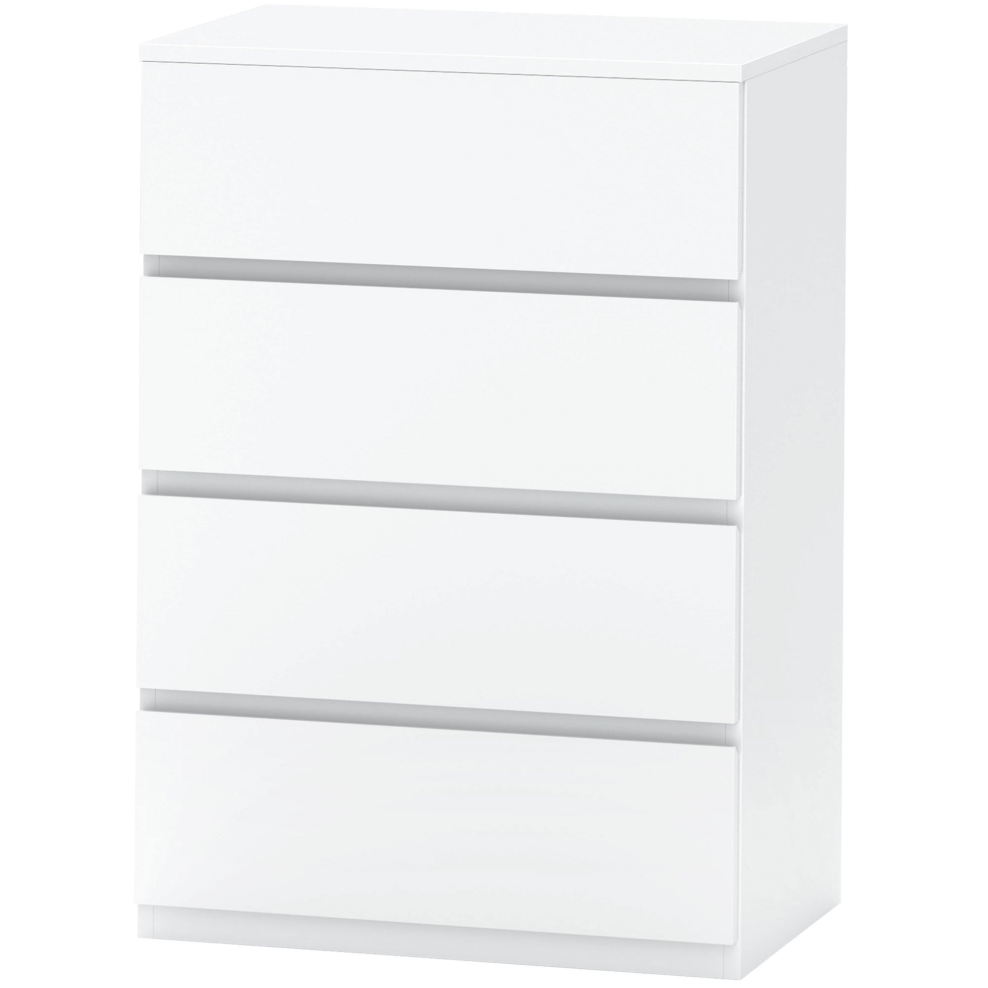 HOMCOM Kommode Sideboard Schubladenkommode, 4 Schubladen, 55 cm x 33 cm x 80 cm, Weiß