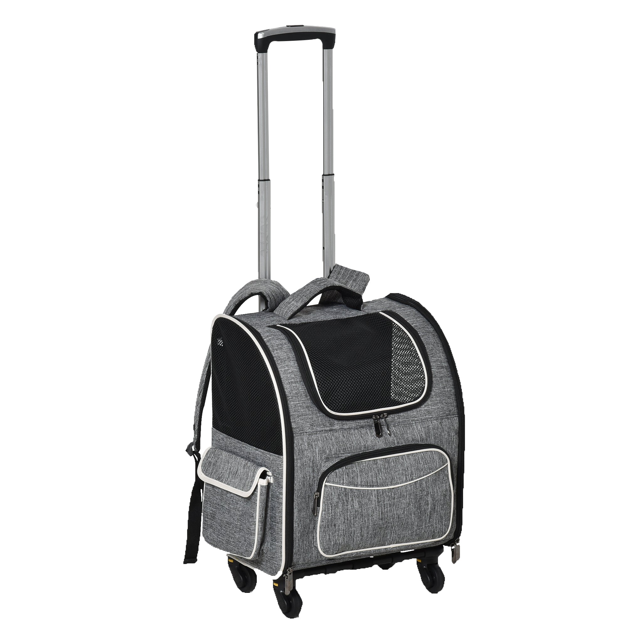 Pawhut 2-in-1 Hundetransporttasche Oxfordstoff Grau + Weiß + Schwarz