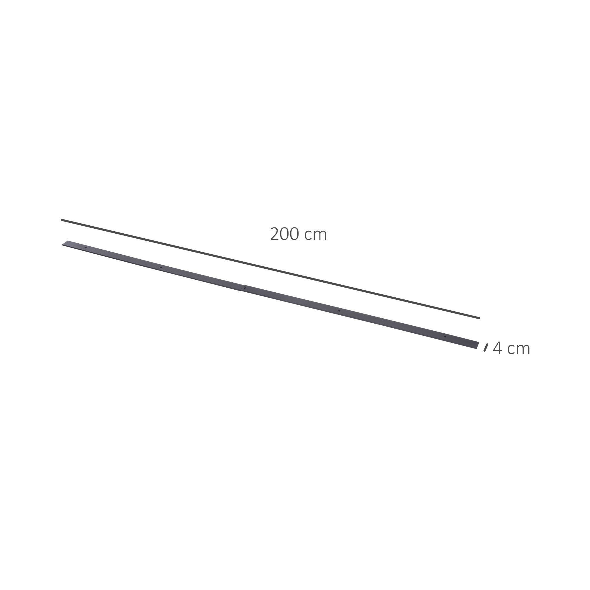 HOMCOM Gleitschienen-Bausatz für Schiebetüren, Metall, 2 m, max. 100 kg Belastbarkeit, Braun