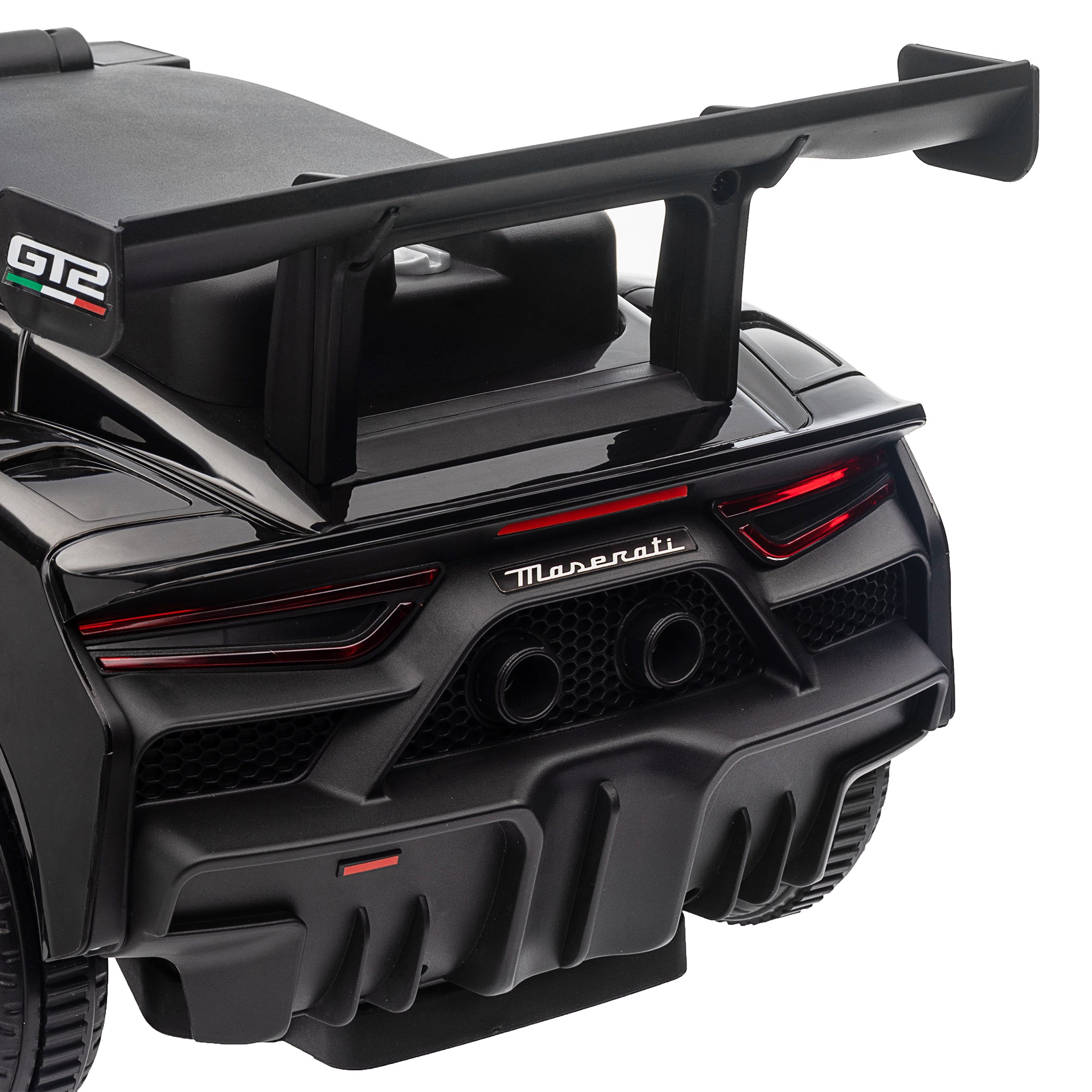 AIYAPLAY Rutschauto, Maserati, Stauraum, Hupe & Musik, Flüsterreifen, für 1,5 bis 5 Jahre, bis 25 kg, Schwarz
