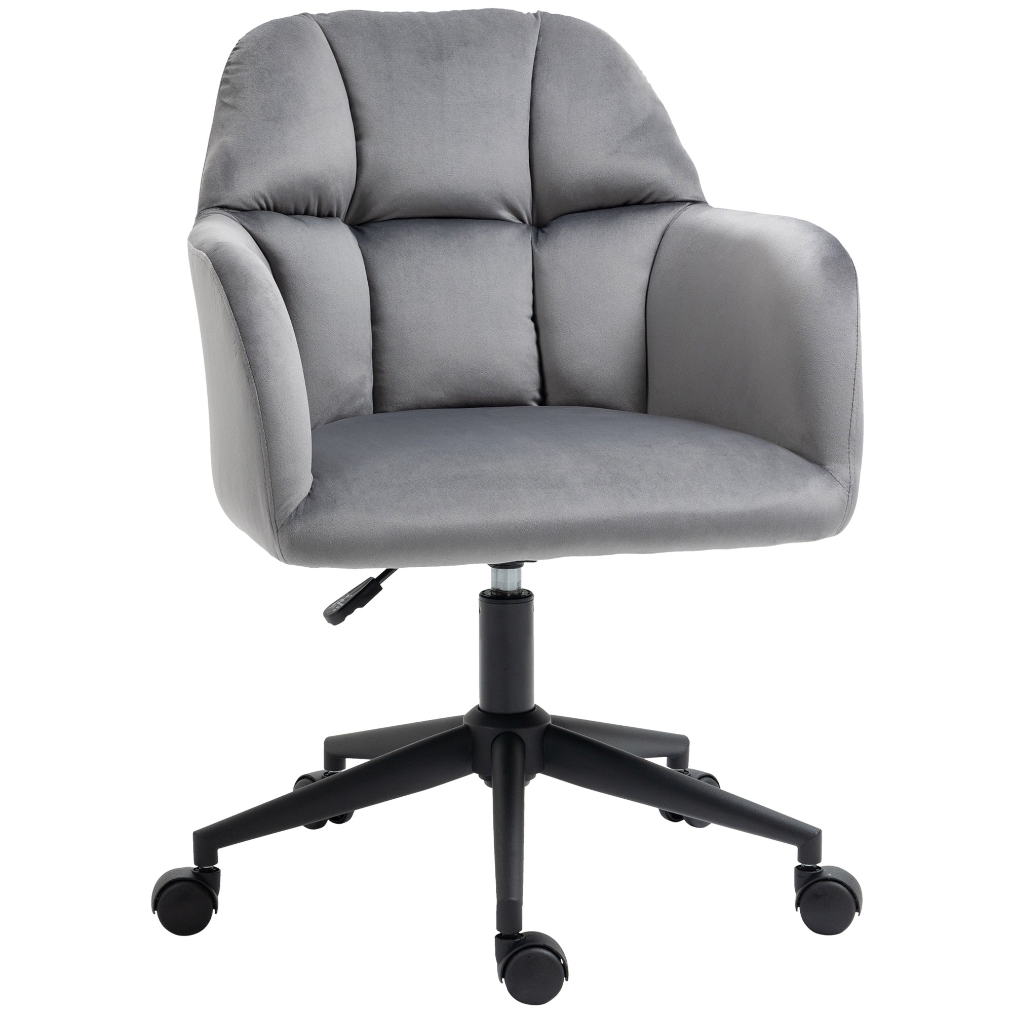 Vinsetto Bürostuhl, 5 Rollen, höhenverstelbar, modernes Design, 58 cm x 58,5 cm x 86 cm, Grau