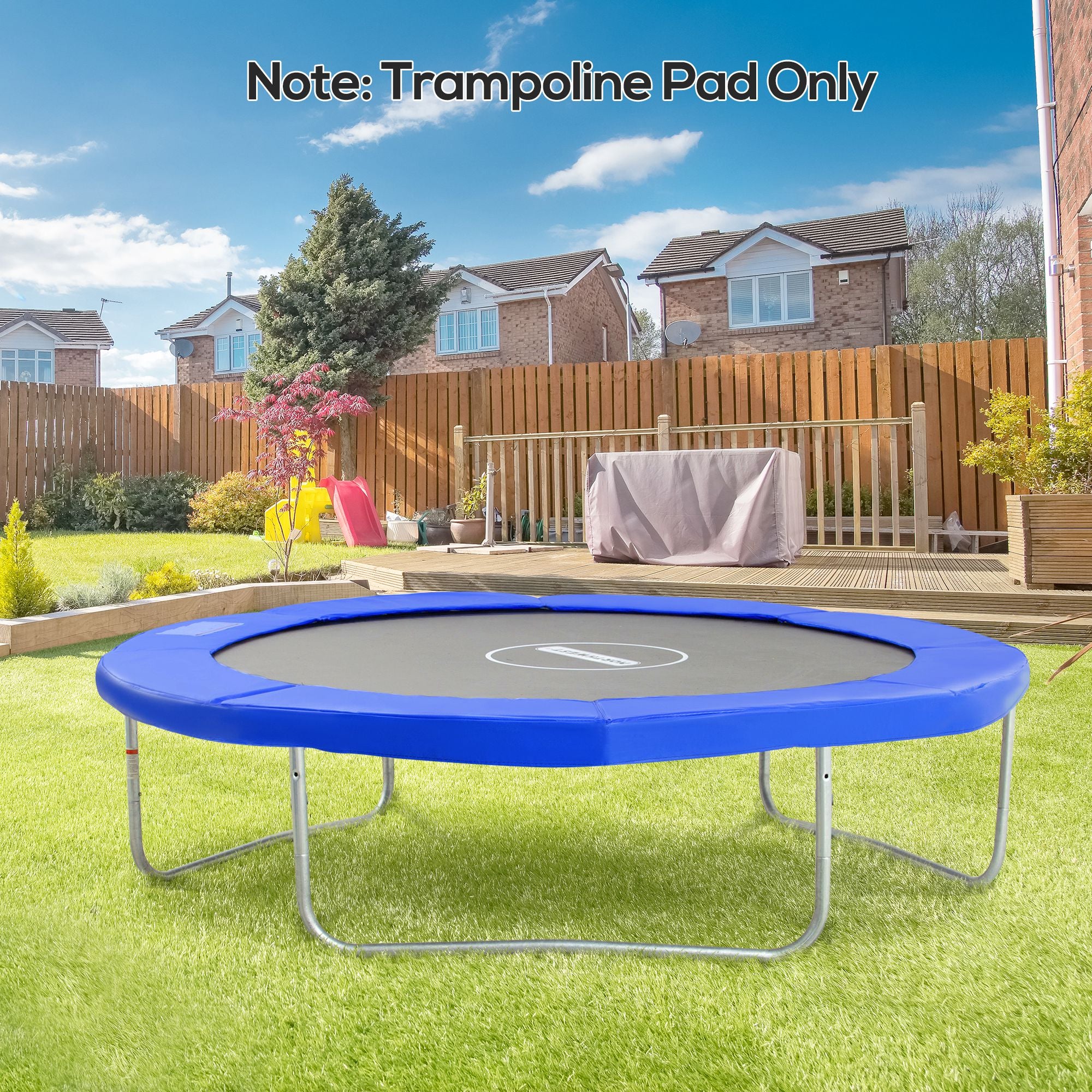 HOMCOM Trampolin Randabdeckung Ø244 cm breit Federabdeckung, Trampolinzubehör Randschutz Sicherheitsnetz Ersatzteile für Gartentrampoline, Blau