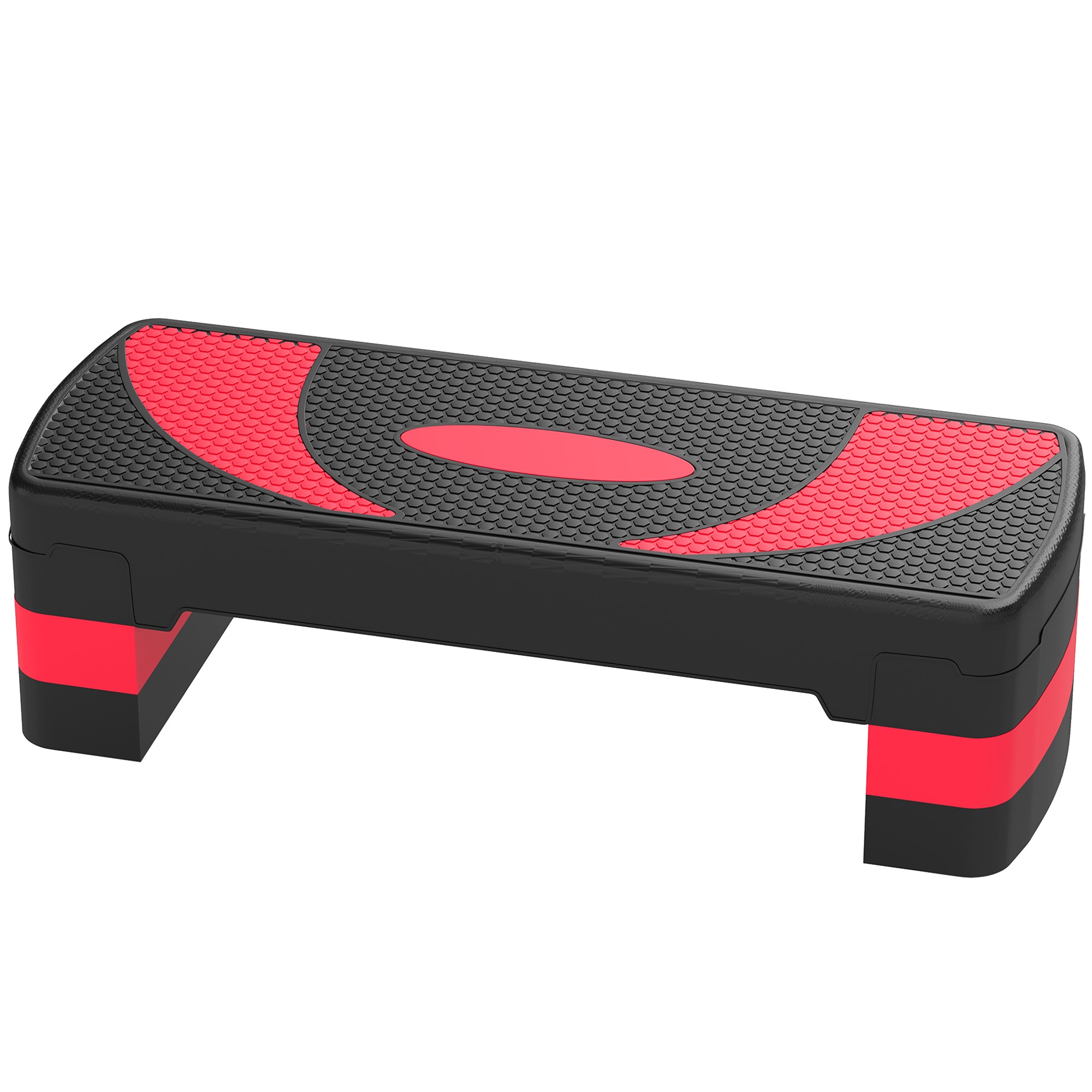 HOMCOM Aerobic-Stepper, höhenverstellbar, für Indoor und Outdoor, Belastbarkeit bis 150 kg, 80 x 31 x 10-20 cm, Rot