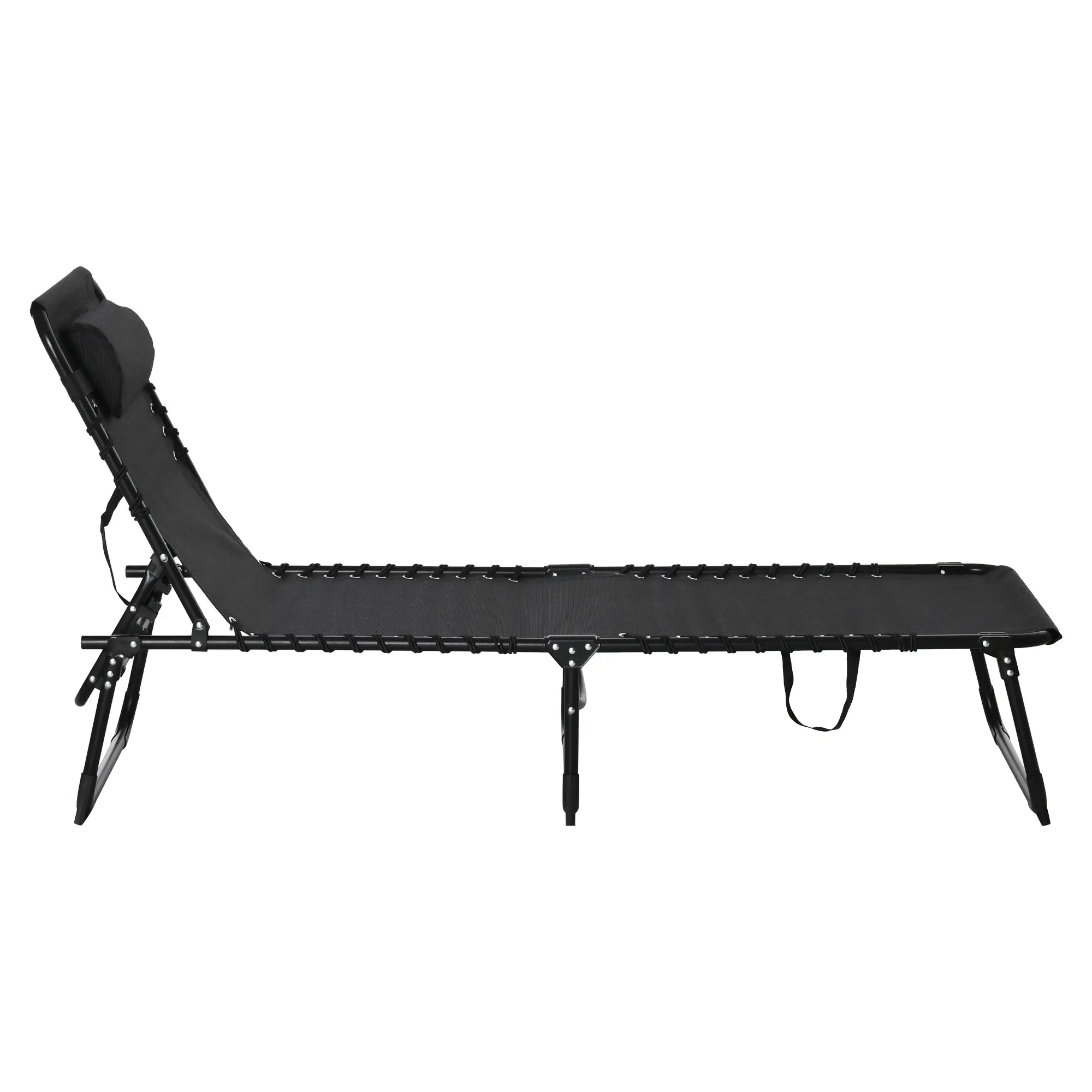 Outsunny Sonnenliege klappbar mit 4-fach verstellbarer Rückenlehne, Schwarz