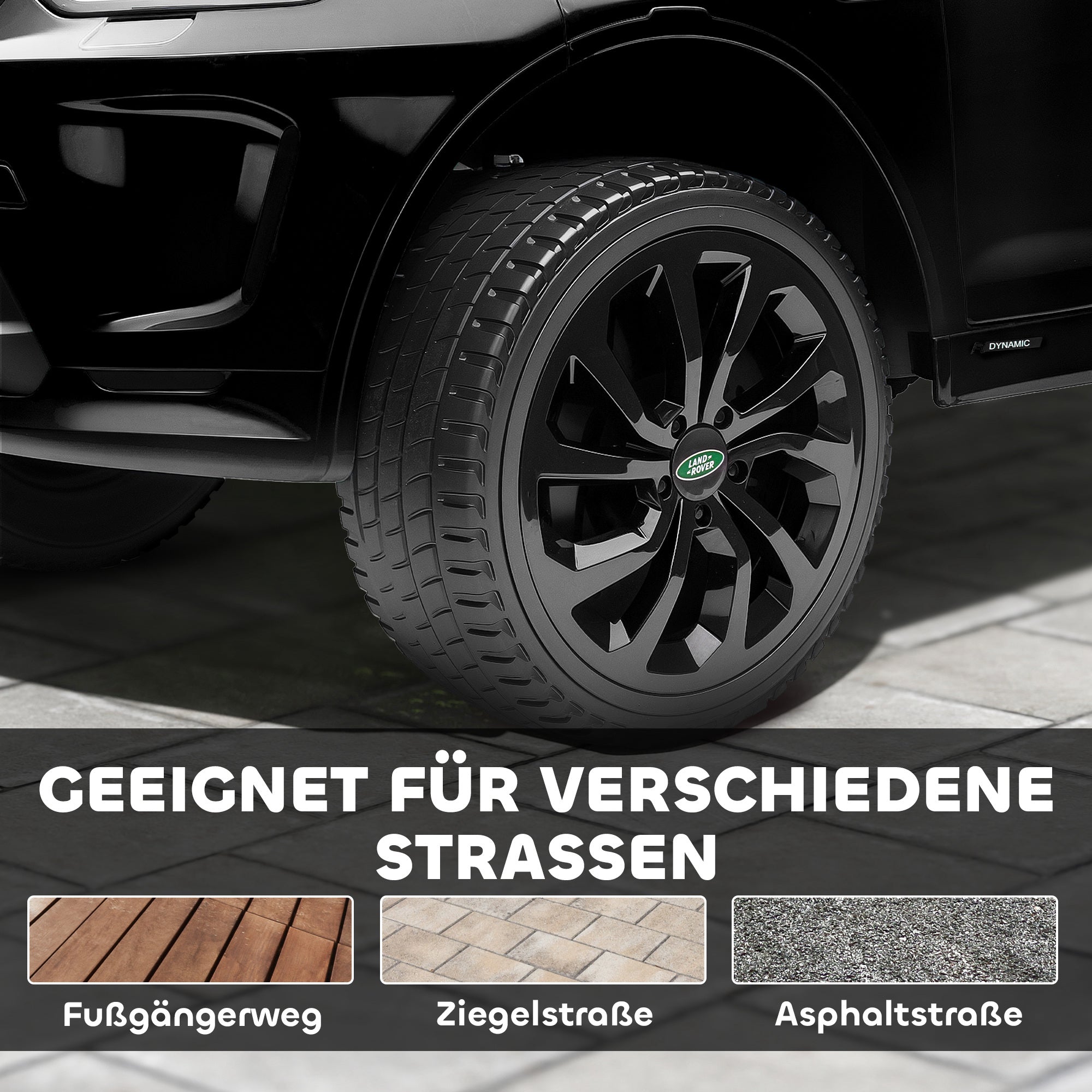 AIYAPLAY Kinder-Elektroauto, 12V Kinderfahrzeug mit Fernbedienung, LED-Lichtern, Musik und Hupe, 3-6 Jahre, Schwarz
