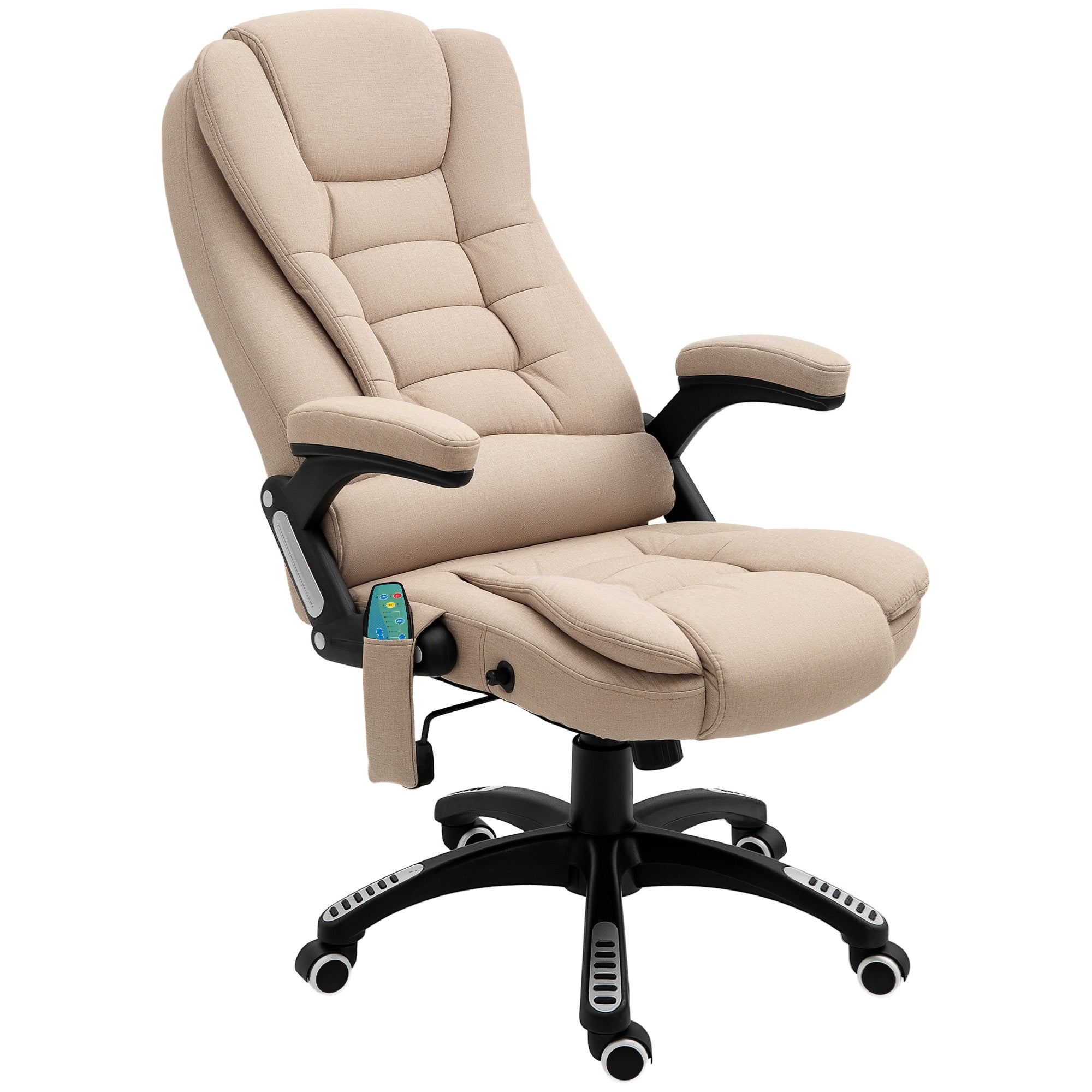 Vinsetto Massagesessel mit Wärmefunktion, Ergonomischer Schreibtischstuhl, höhenverstellbar, 68L x 72B x 110-120 cm, Braun