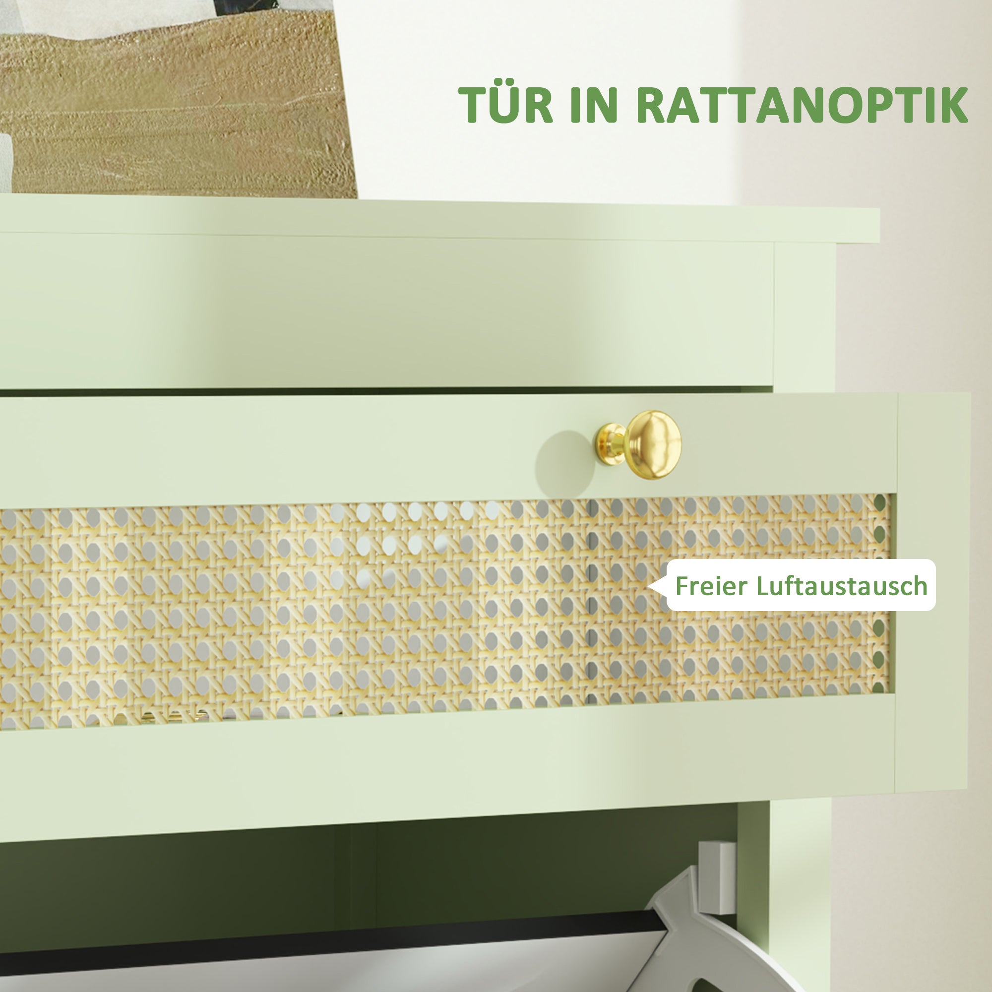 HOMCOM Schuhschrank für 12 Paar Schuhe, mit 1 ausziehbaren Schublade, 2 Flip-Schubladen, Schuhkommode, 88 x 30 x 120 cm, Grün