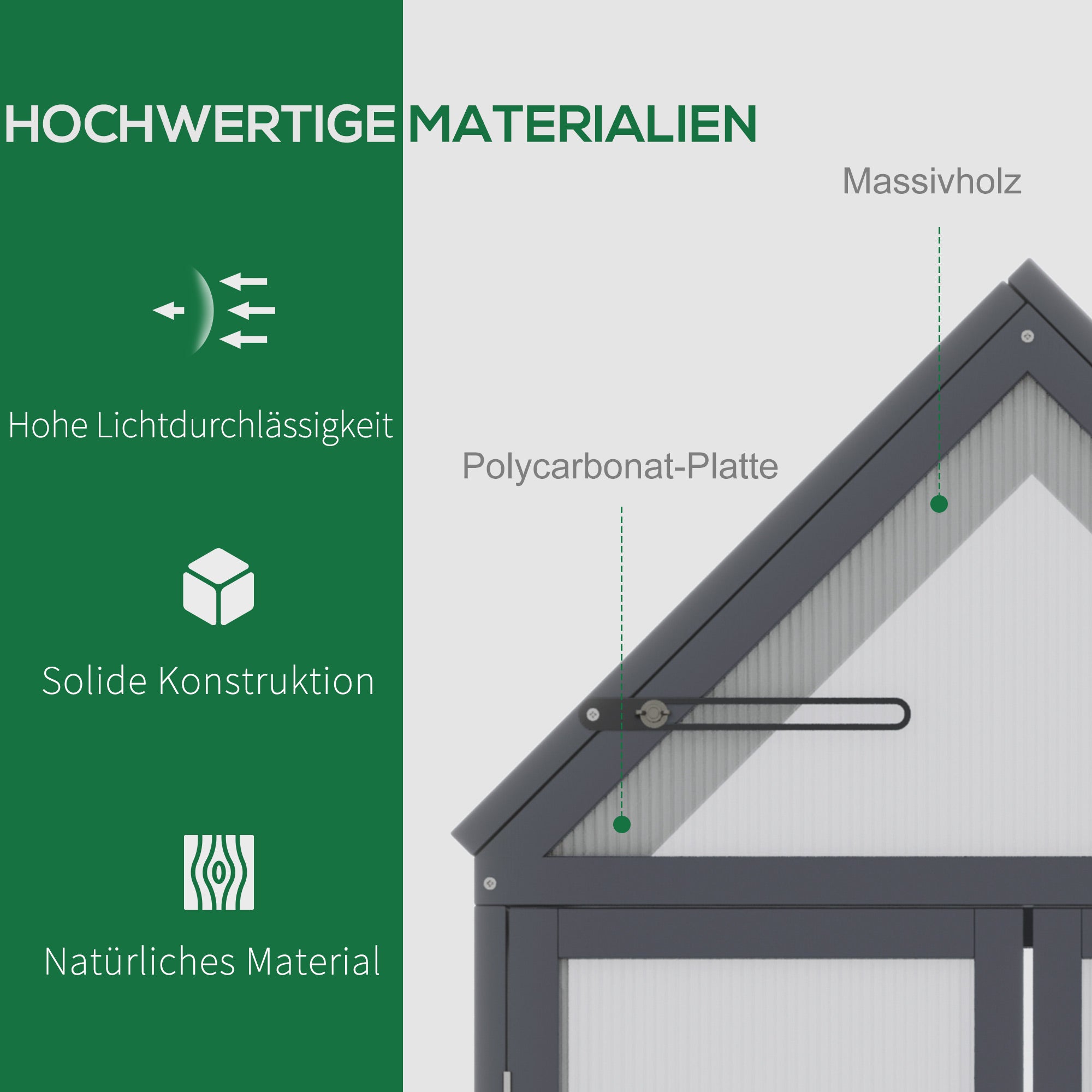 Outsunny Frühbeet Mini Gewächshaus 3 Ebenen Treibhaus Pflanzenbeet mit aufklappbarem Dach Doppeltüren aus Holz Polycarbonat wetterfest Natur 70,5 x 42 x 132 cm