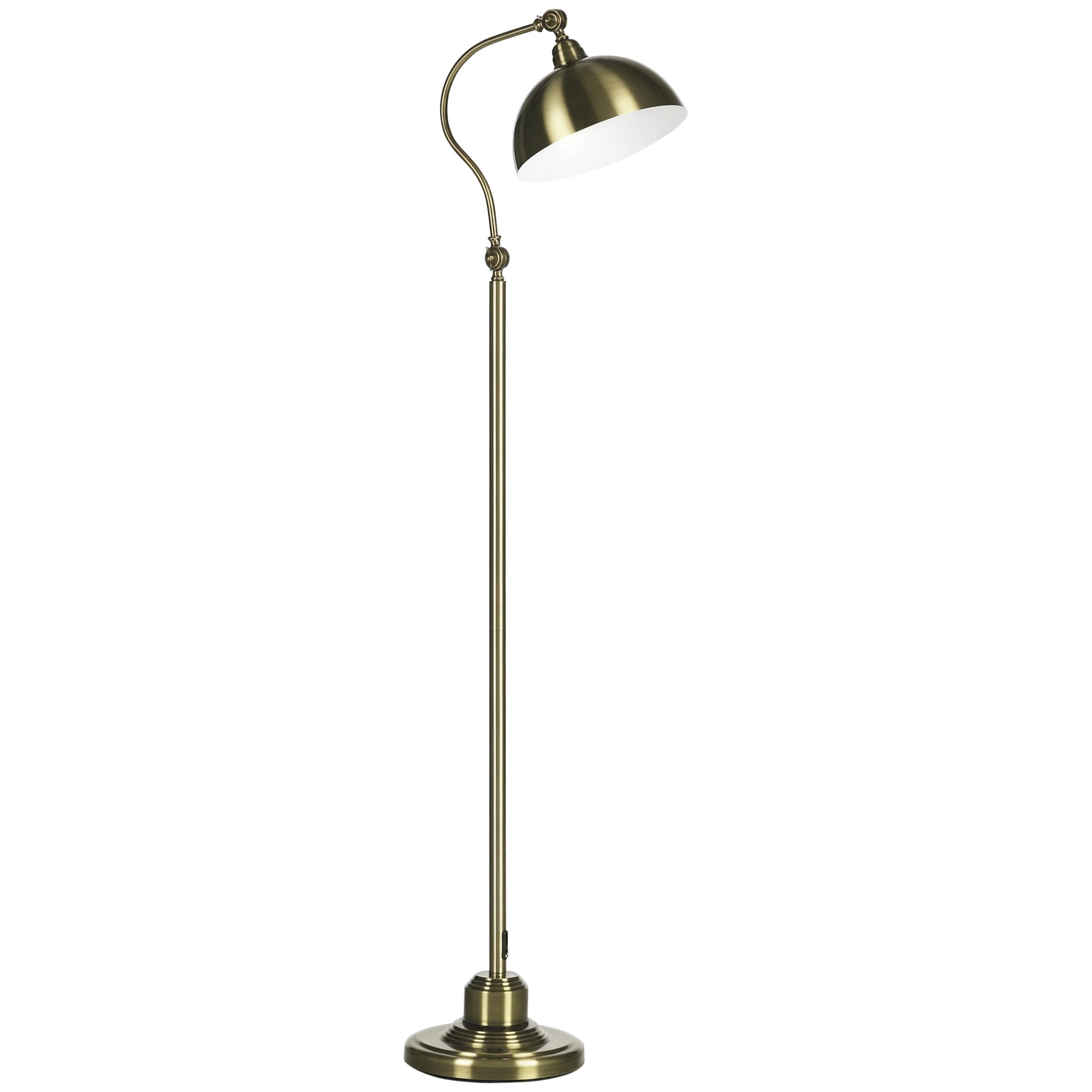 HOMCOM Stehleuchte im Vintage-Design, verstellbarer Winkel, Messing-Look, 42 cm x 25,5 cm x 152 cm, Bronze