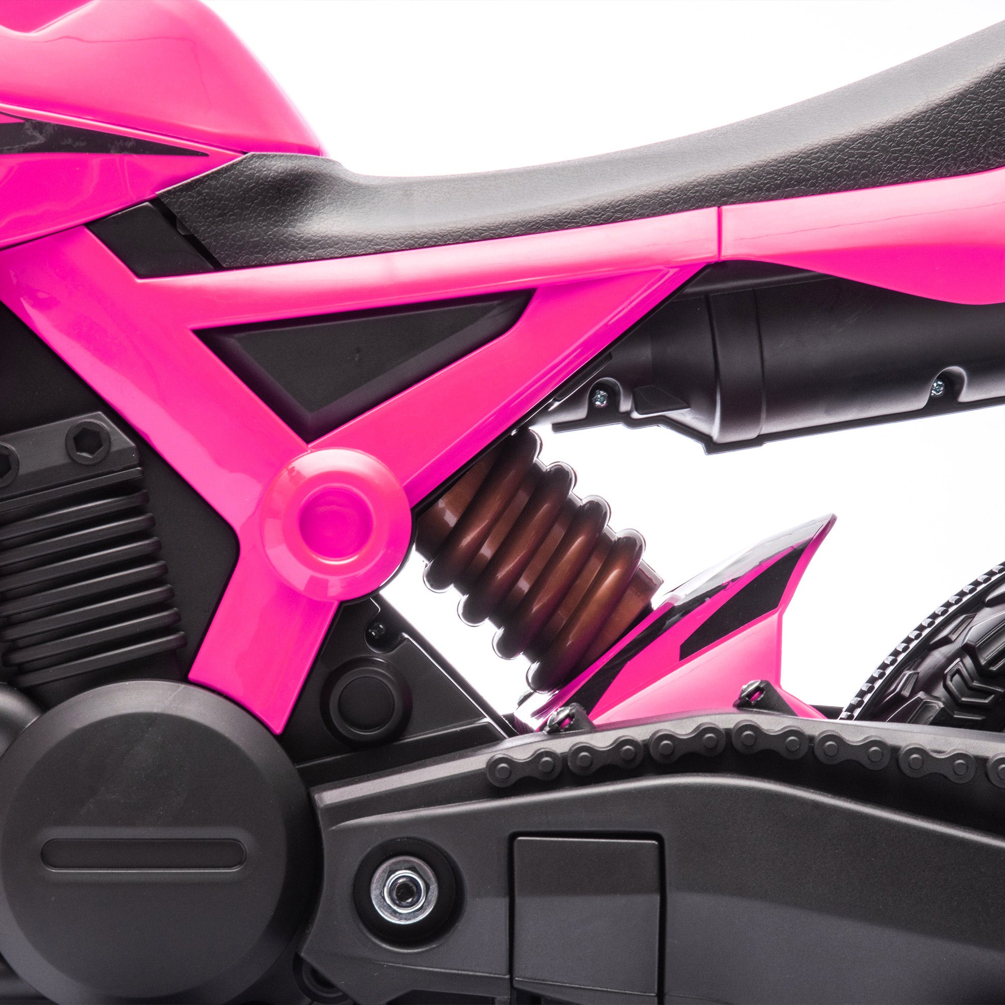 AIYAPLAY Elektro-Motorrad für Kinder, 12V Kindermotorrad mit Stützrädern, Kinderfahrzeug mit Hupe und Startgeräusch, 3 km/h, Rosa