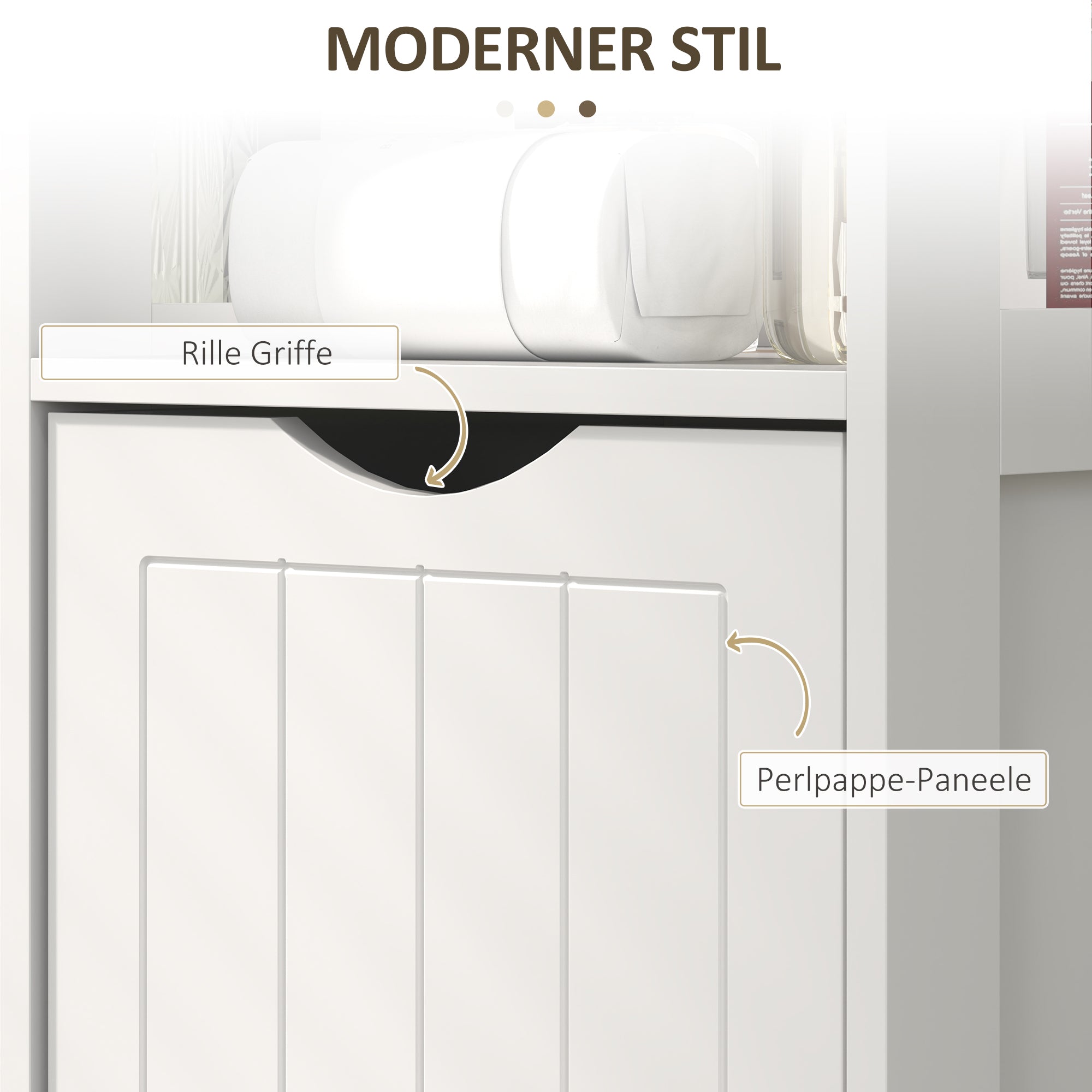 HOMCOM Badezimmerschrank, Kompaktes Badezimmerregal mit 2 Schubladen und 3 offenen Fächern, Freistehendes Badregal, MDF, Weiß