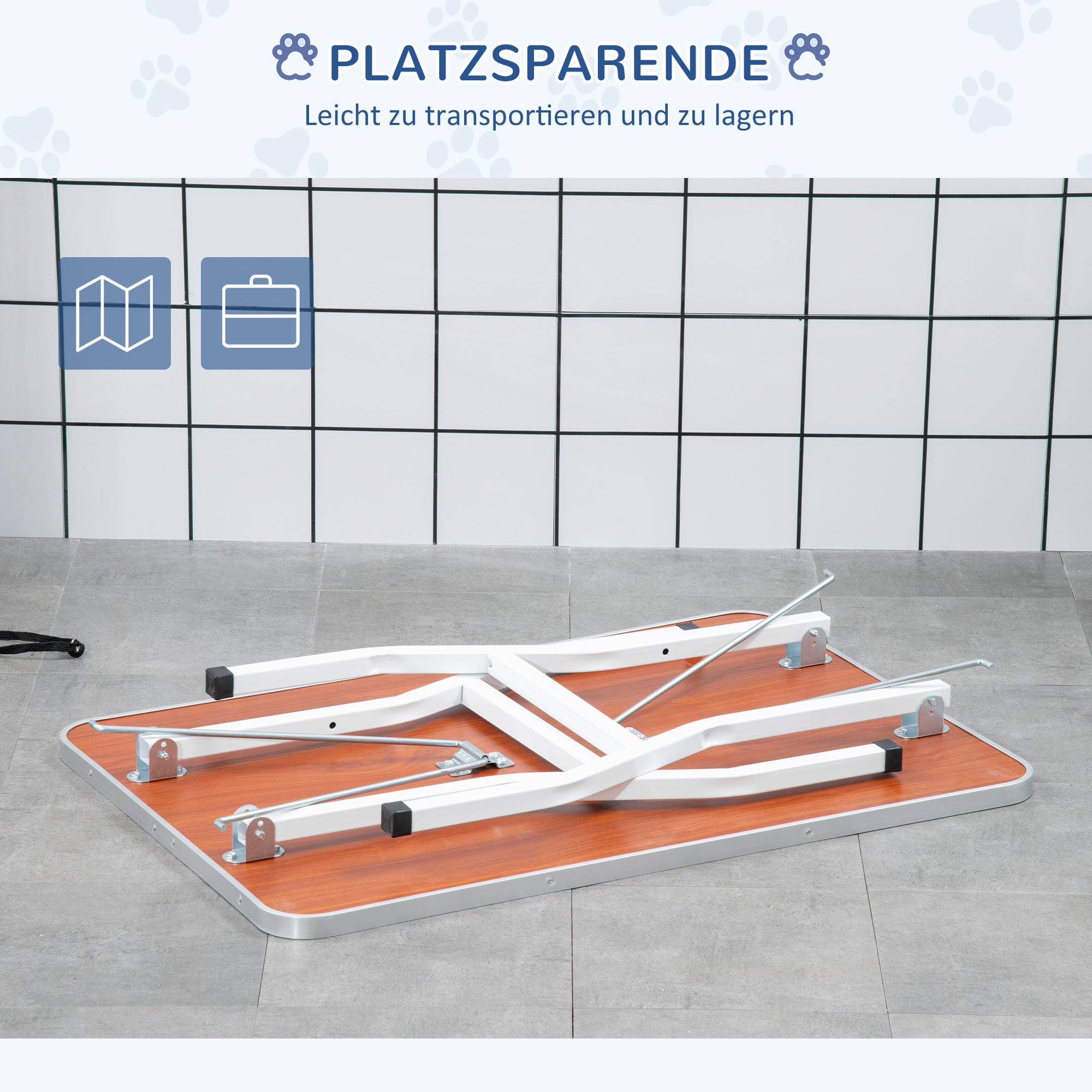 PawHut Haustierpflegetisch Haustier Trimmtisch Hunde Schertisch mit Schlingen Hundepflegetisch für Haushaltsbaden Haartrocken und Haarschneiden höhenverstellbar Schwarz