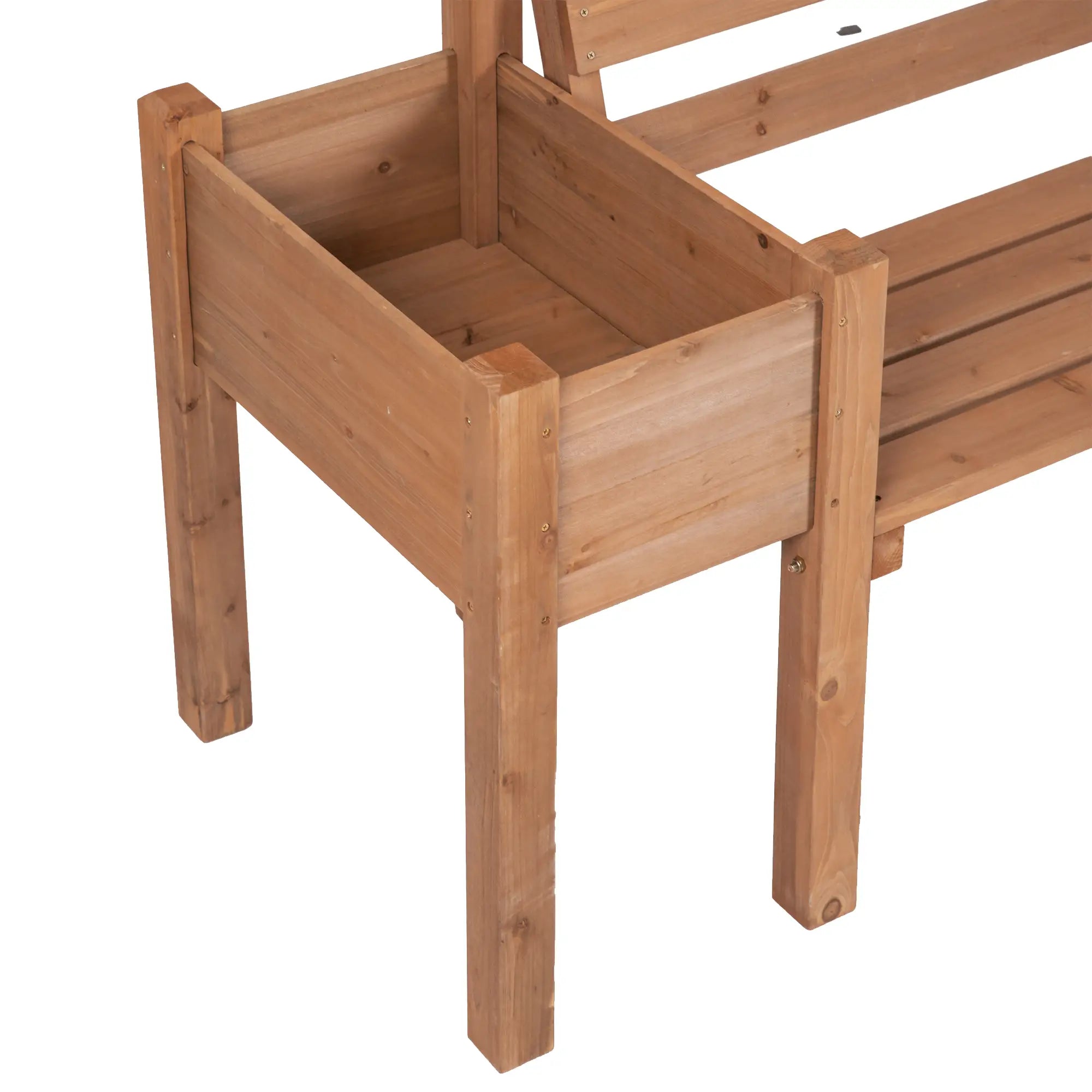 Outsunny 2-Sitzer Gartenbank mit Blumenkästen aus Tannenholz