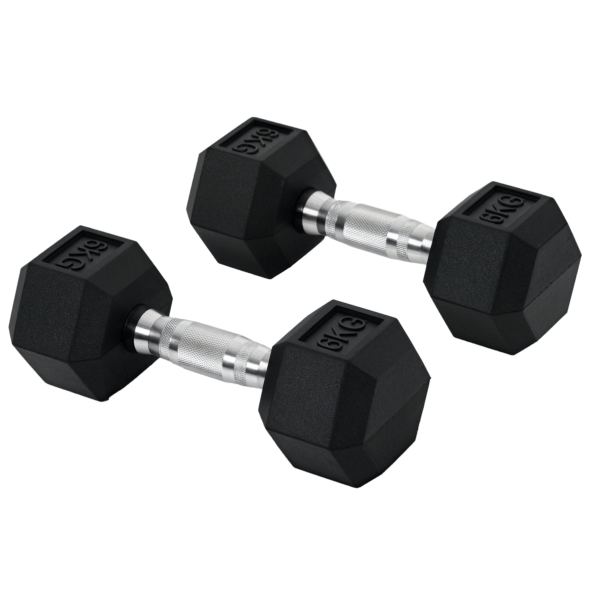 HOMCOM Hantelset, 2er Set Hanteln mit gerändeltem Griff, Kurzhantelset aus Gusseisen, 2 x 6 kg, Kurzhanteln für Männer und Frauen, Dumbbell Set für Zuhause, Fitnessstudio, Krafttraining