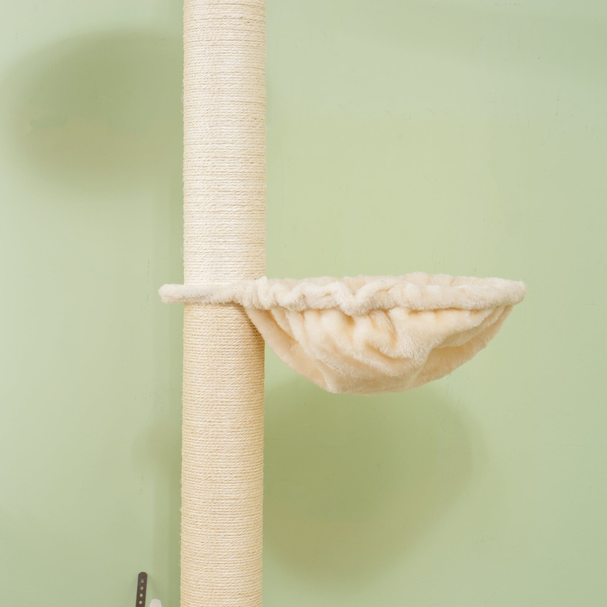 PawHut Deckenhoher Kratzbaum, Anti-Kipp-Sicherung, Sisal-Seilpfosten, Holzwerkstoff, Eiche+Cremeweiß