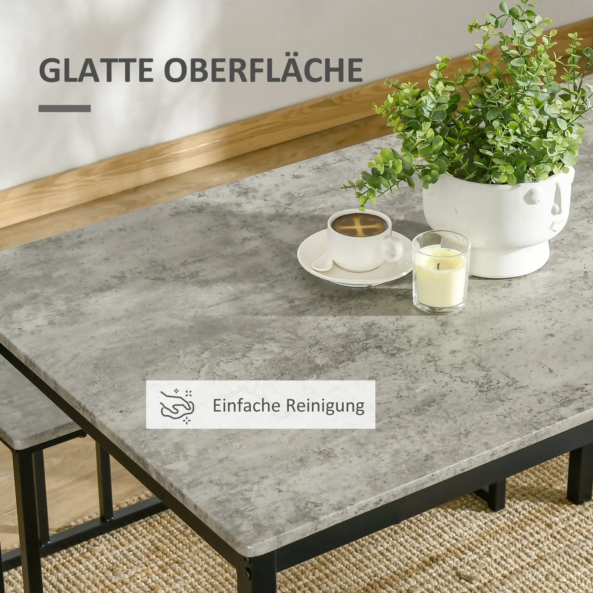 HOMCOM Essgruppe 4-teilig platzsparend komplettset für 4 Personen