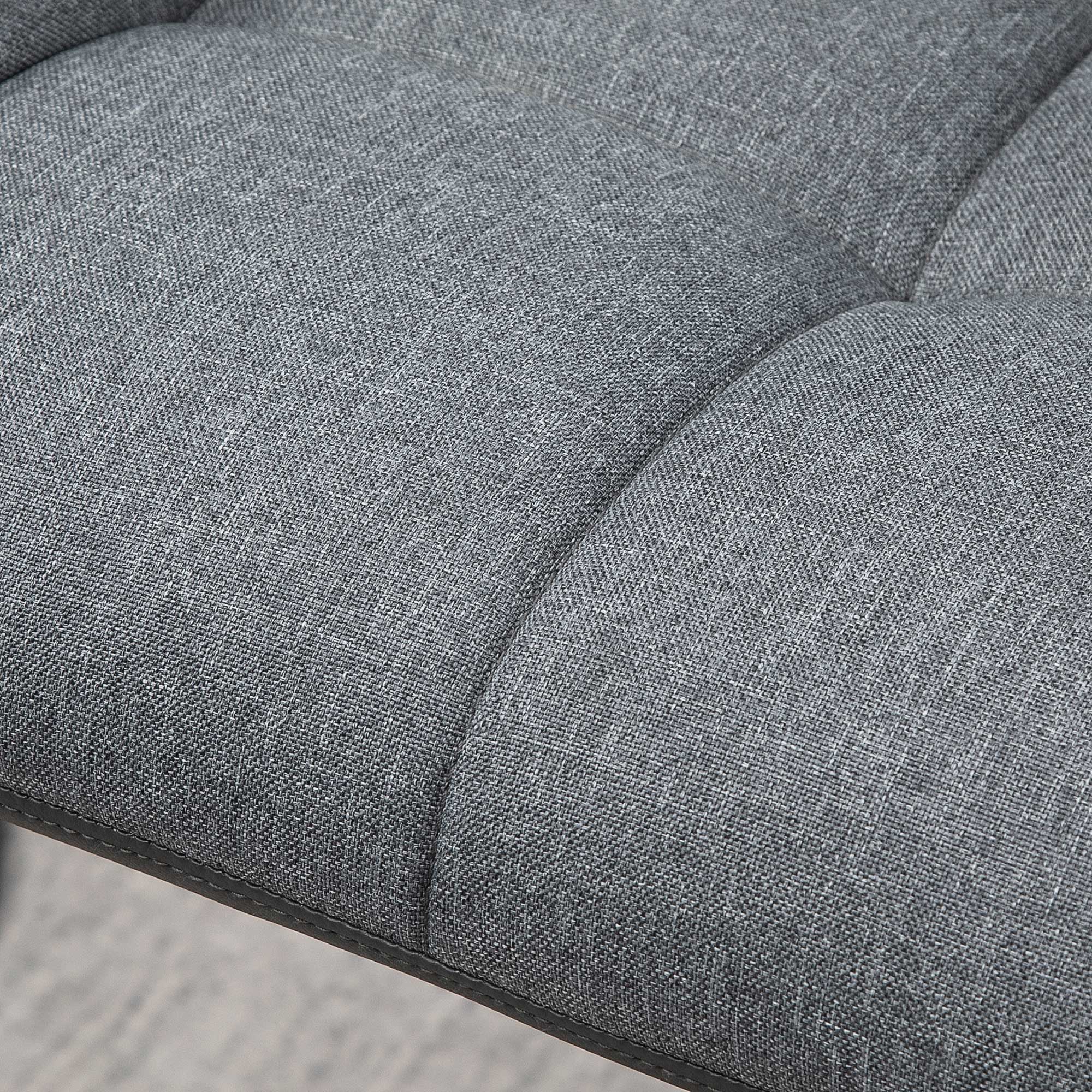 HOMCOM Barhocker 2er-Set Retro-Design höhenverstellbar Kunstleder Leinenoptik Grau + Schwarz