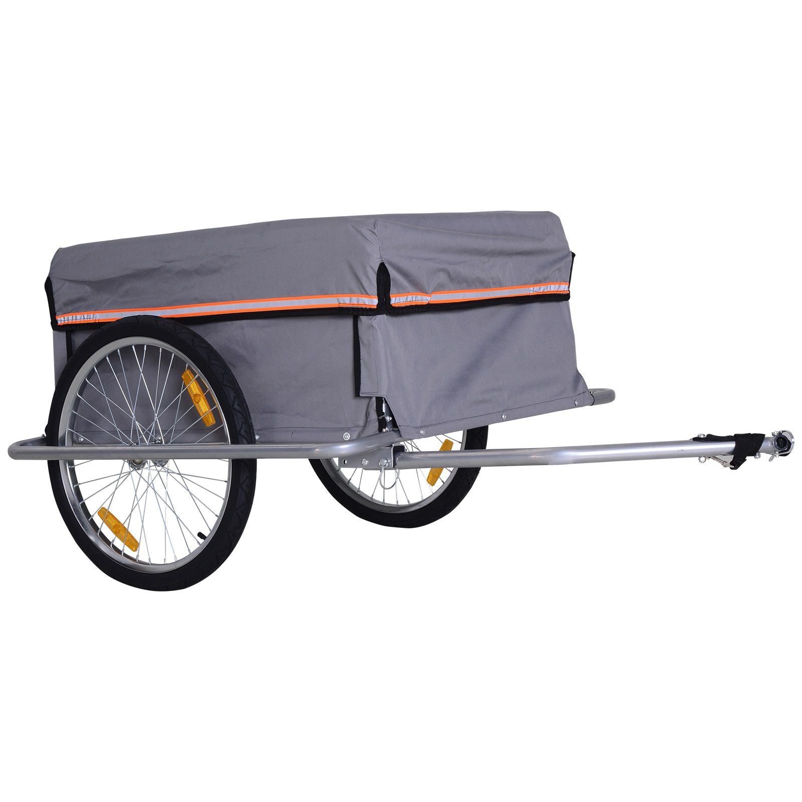 HOMCOM Fahrradanhänger Klappbar Lastenanhänger mit Kupplung,Transportwagen bis 40 kg belastbar, Transportanhänger Anhänger für Fahrrad Handwagen 140 x 88 x 60 cm