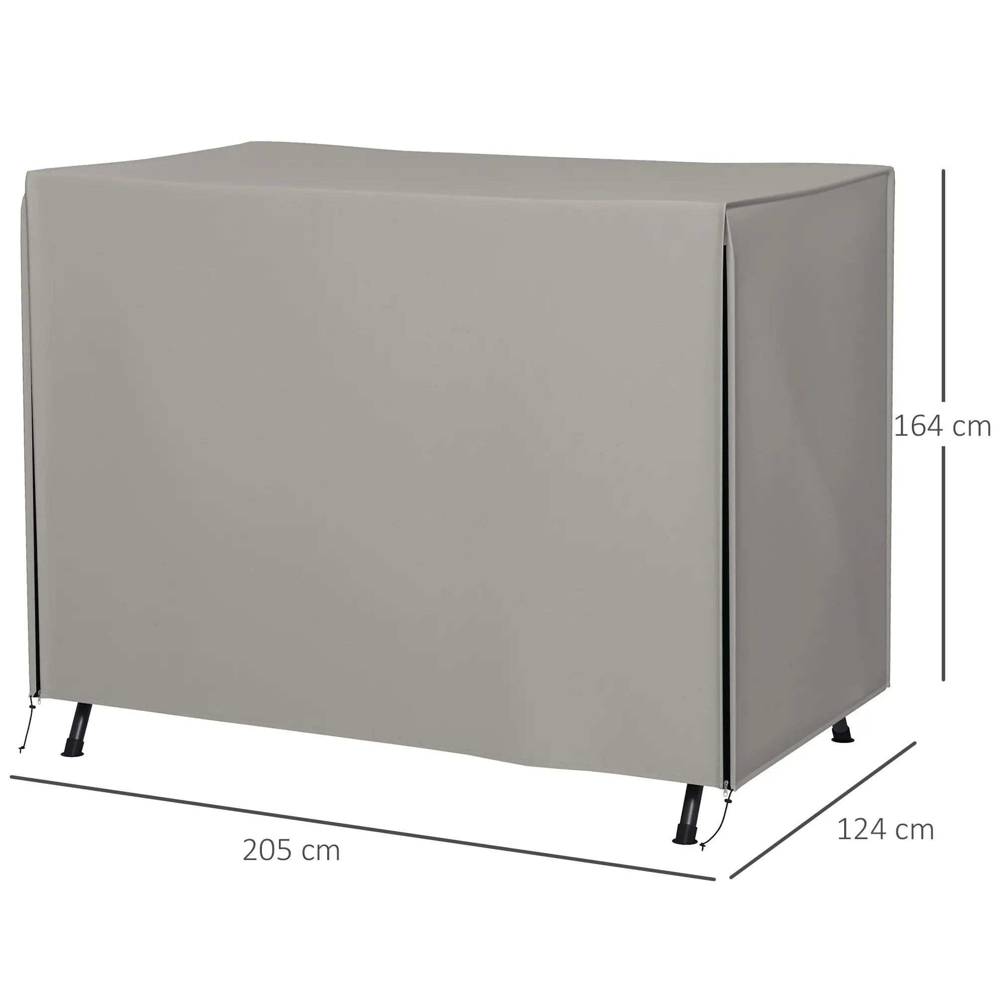 Outsunny Schutzhülle für Gartenschaukel, reißfest, wetterfest, Tex-Lock-System, 205x124x164 cm, Grau