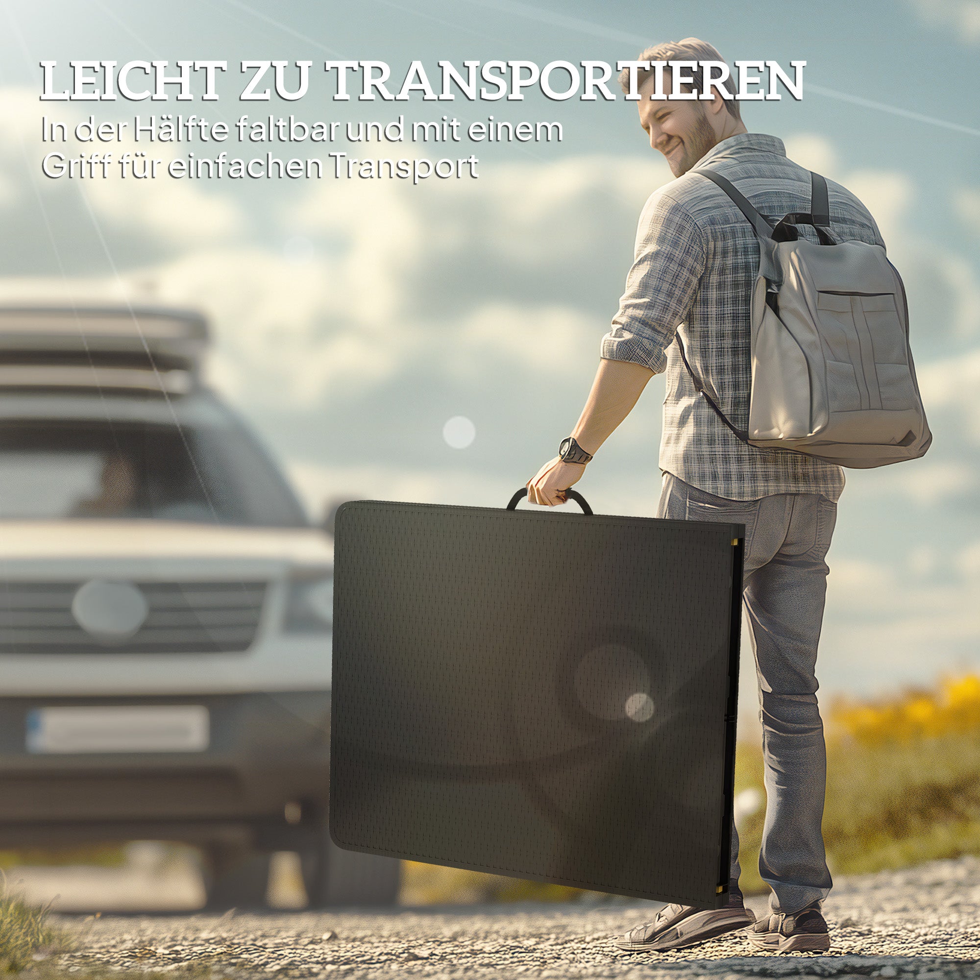 Outsunny Picknicktisch und Bänke, 3-teiliges Set, faltbar, Kunststoff, Metall, Schwarz