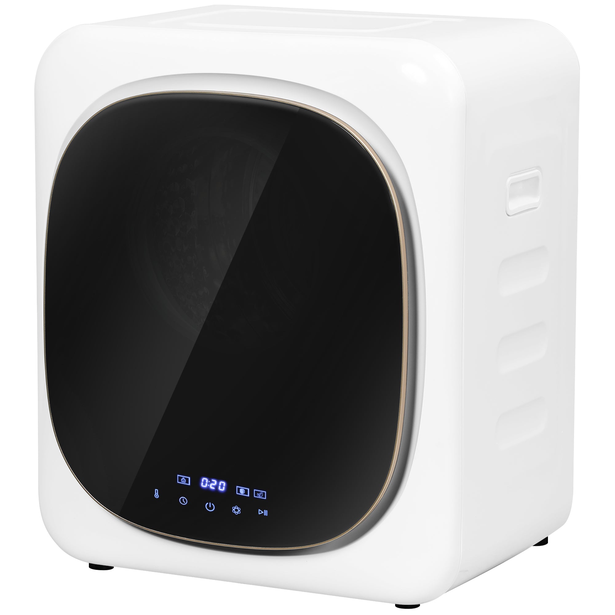 HOMCOM Wäschetrockner mit UV-Desinfektion, kompakte Bauweise, 4 kg Kapazität, Edelstahl, Weiß