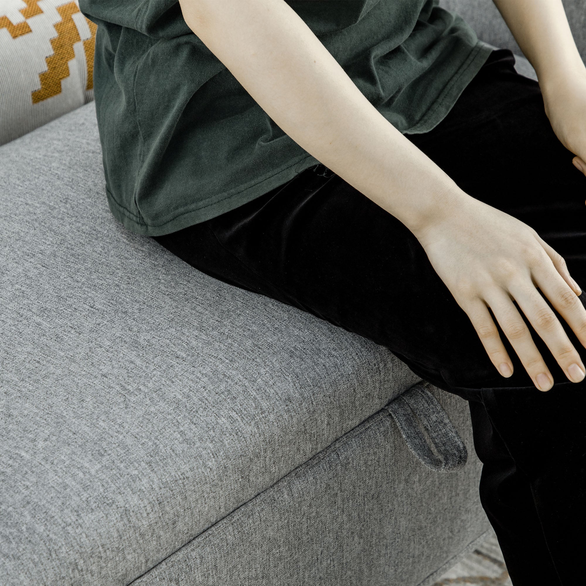 HOMCOM Sitzbank Bettbank Polsterbank inkl. Stauraum, Leinenoptik, Grau