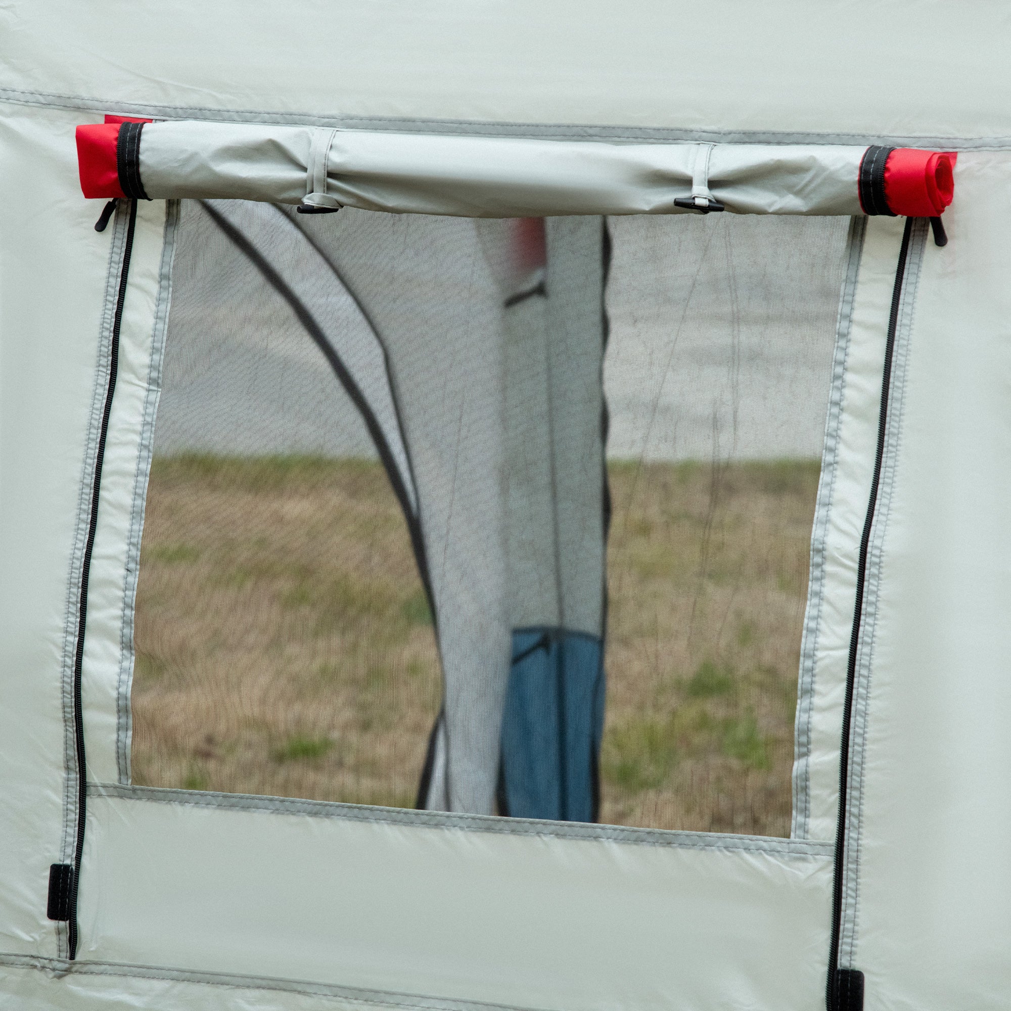 Outsunny Campingzelt, für 6-8 Personen, zwei Räume, Lampenhaken, mit Tragetasche, Blau, 5,10x2,40x1,80m