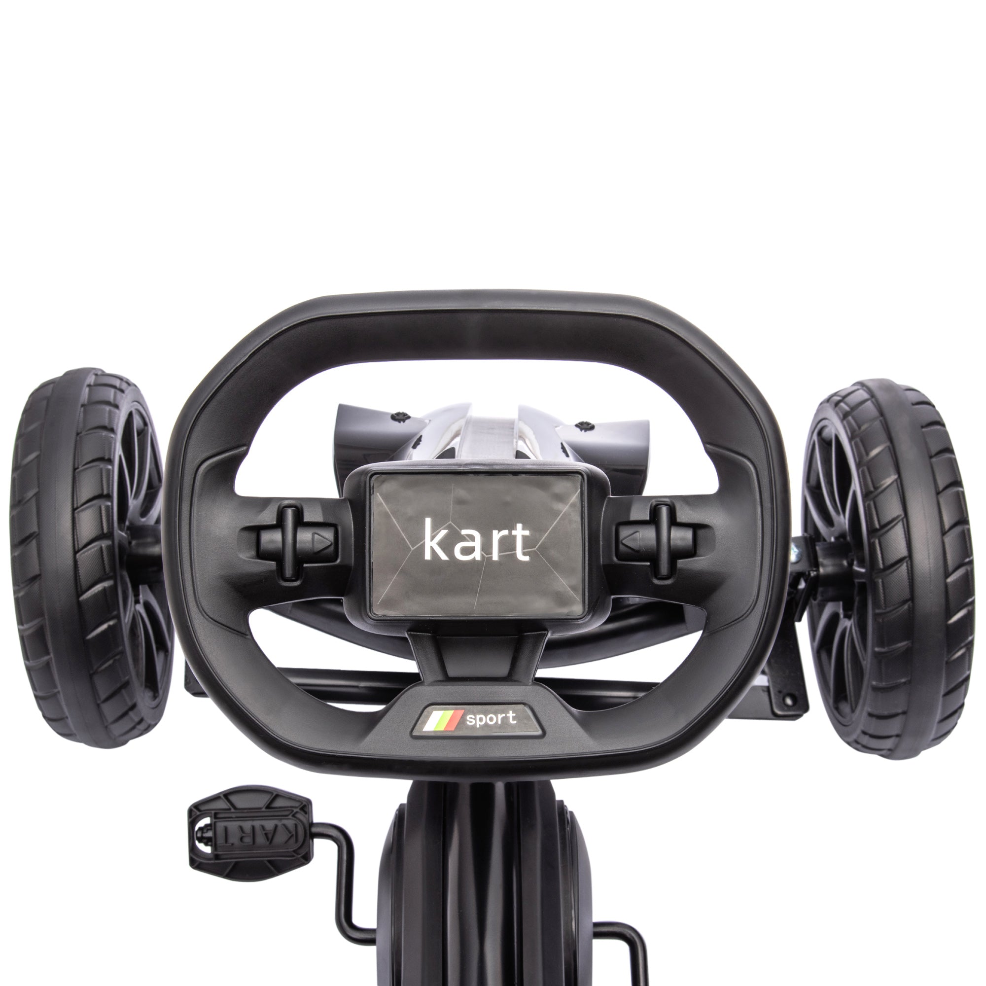 HOMCOM Go-Kart, Kinderfahrzeug mit verstellbarem Sitz, Tretfahrzeug, Tretauto mit Handbremse, 3-8 Jahre, Outdoor, Schwarz