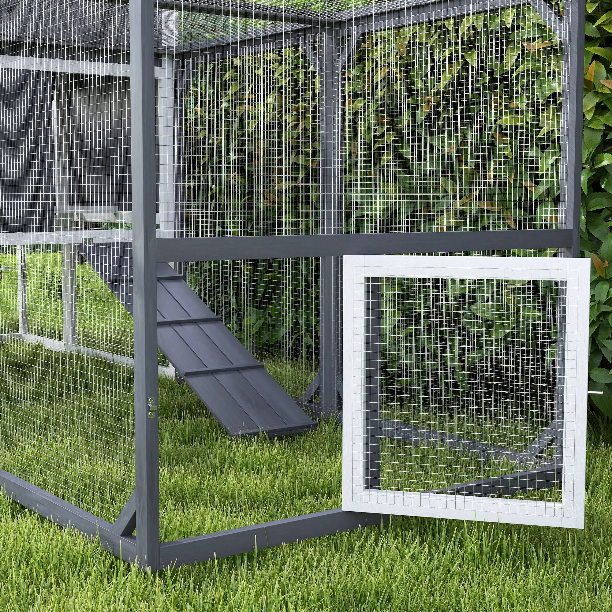 PawHut Hühnerstall mit Auslauf und Nistkasten für 3-4 Hühner