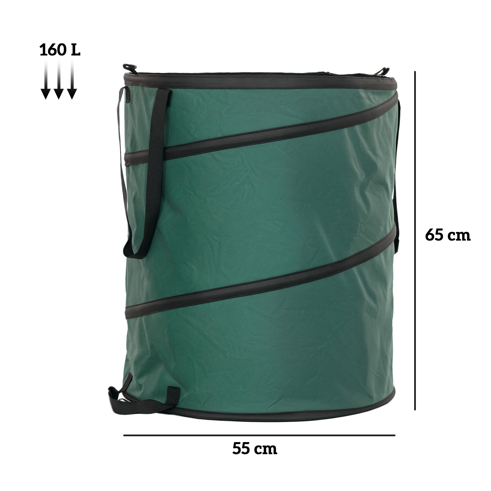 Outsunny Gartensack 2x160L wasserdicht Gartenabfallsack mit Trageschlaufen Griffe, stabil robust Laubsack Grün