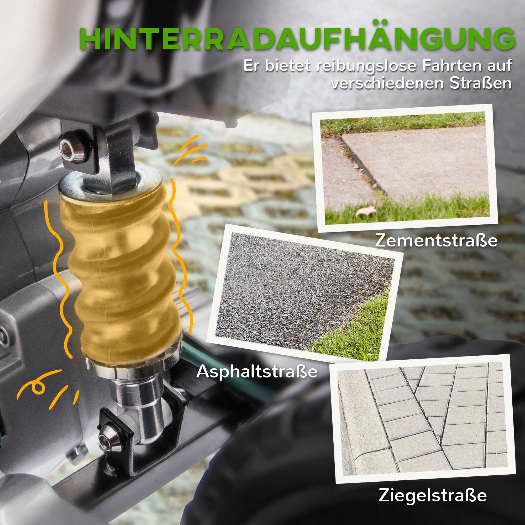 AIYAPLAY Elektro-Motorrad für Kinder, 12V Kindermotorrad mit Musik, Kinderfahrzeug mit Trainingsrädern, 3-6 Jahre, Grün