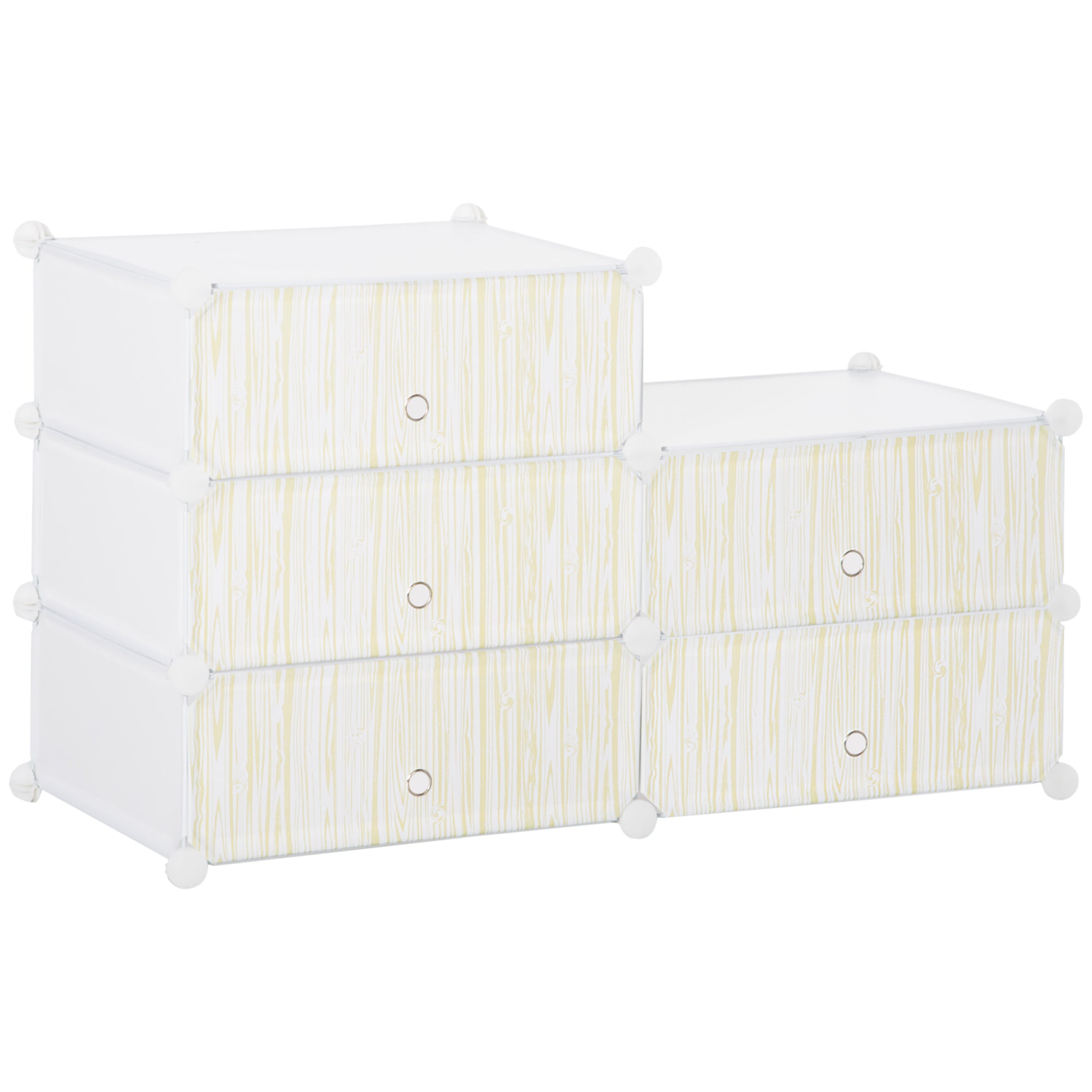 HOMCOM Modulares Regalsystem für 12 Paar Schuhe, 49 cm x 36,5 cm x 108 cm, Weiß