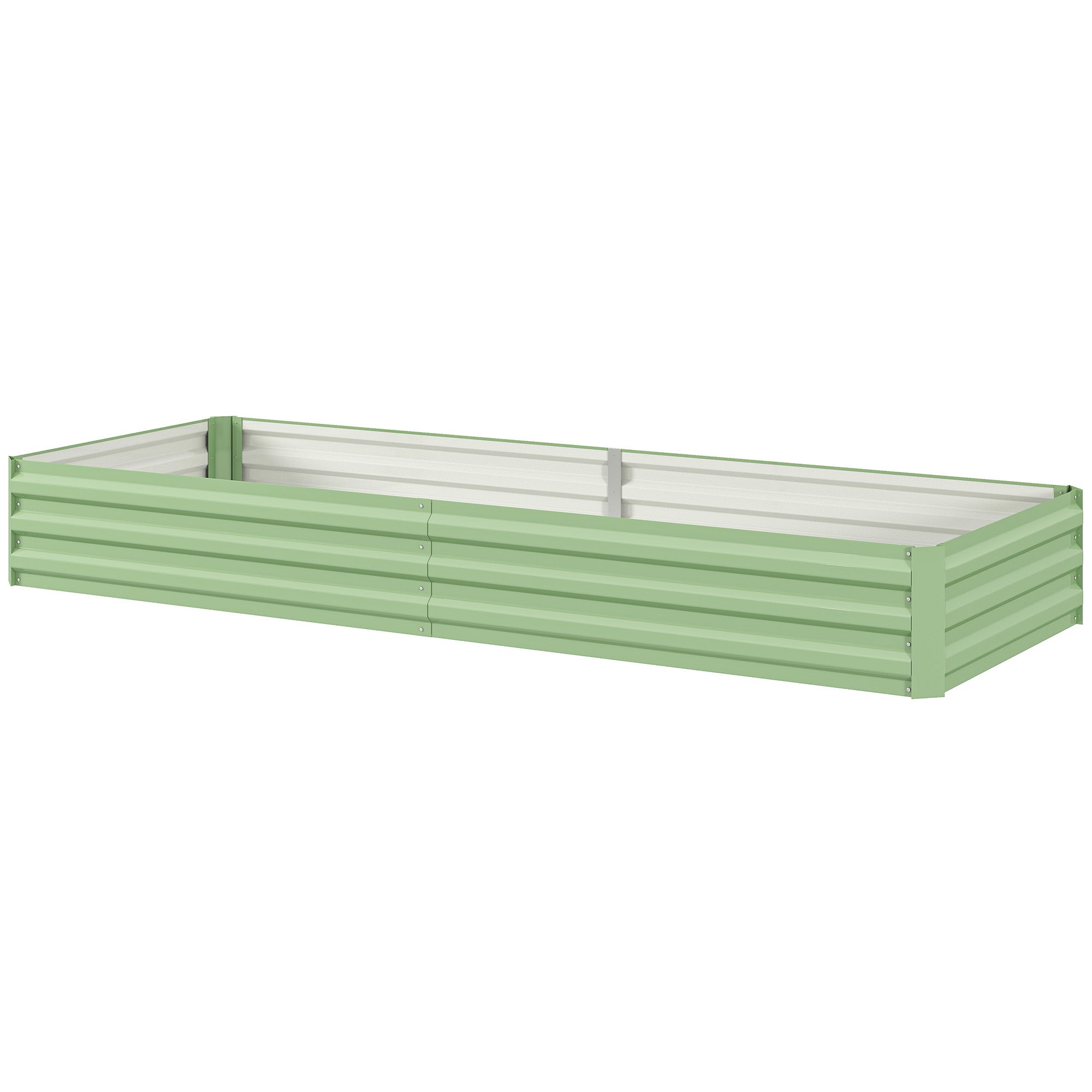 Outsunny Stahl-Hochbeet, offener Boden, einfacher Aufbau, 241L x 90,5B x 30H cm, Grün
