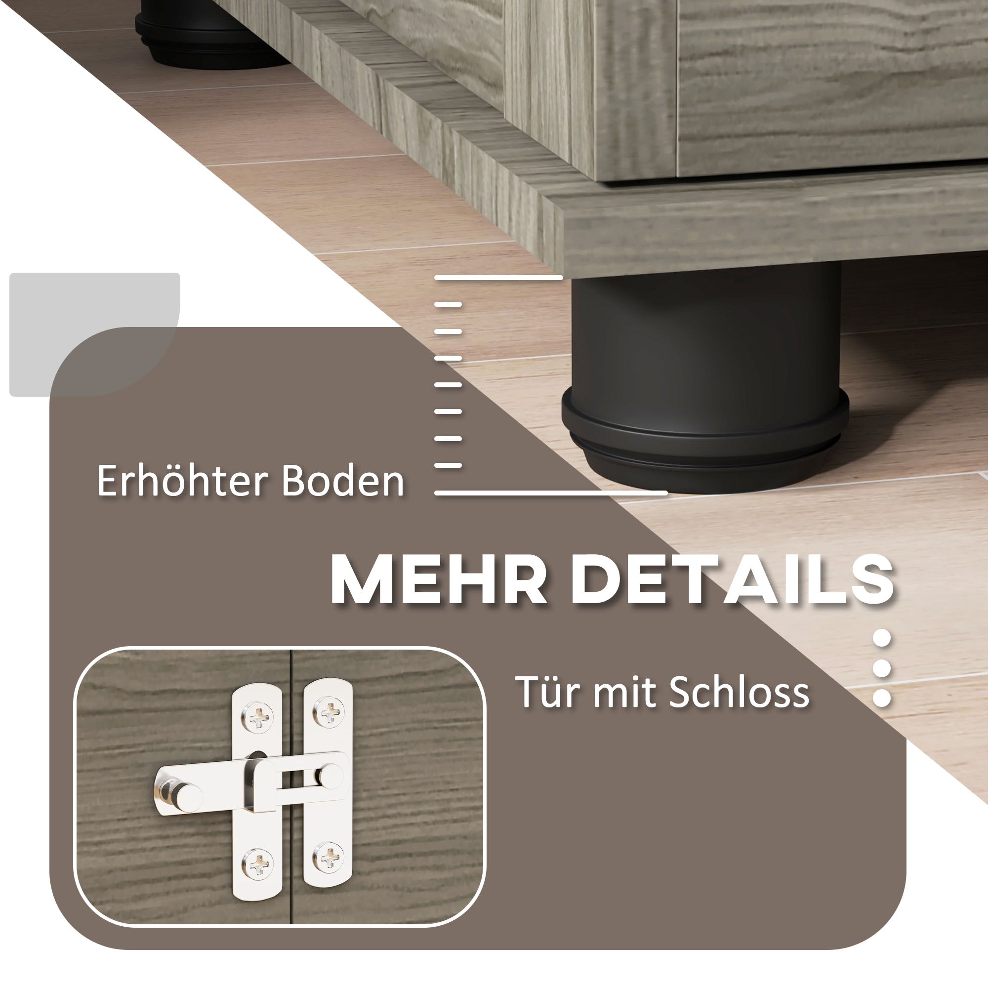 PawHut Hundebox mit Liegekissen, bis 20kg/50cm Körperlänge, Metall, 80x56x63cm, Grau/Holzdekor