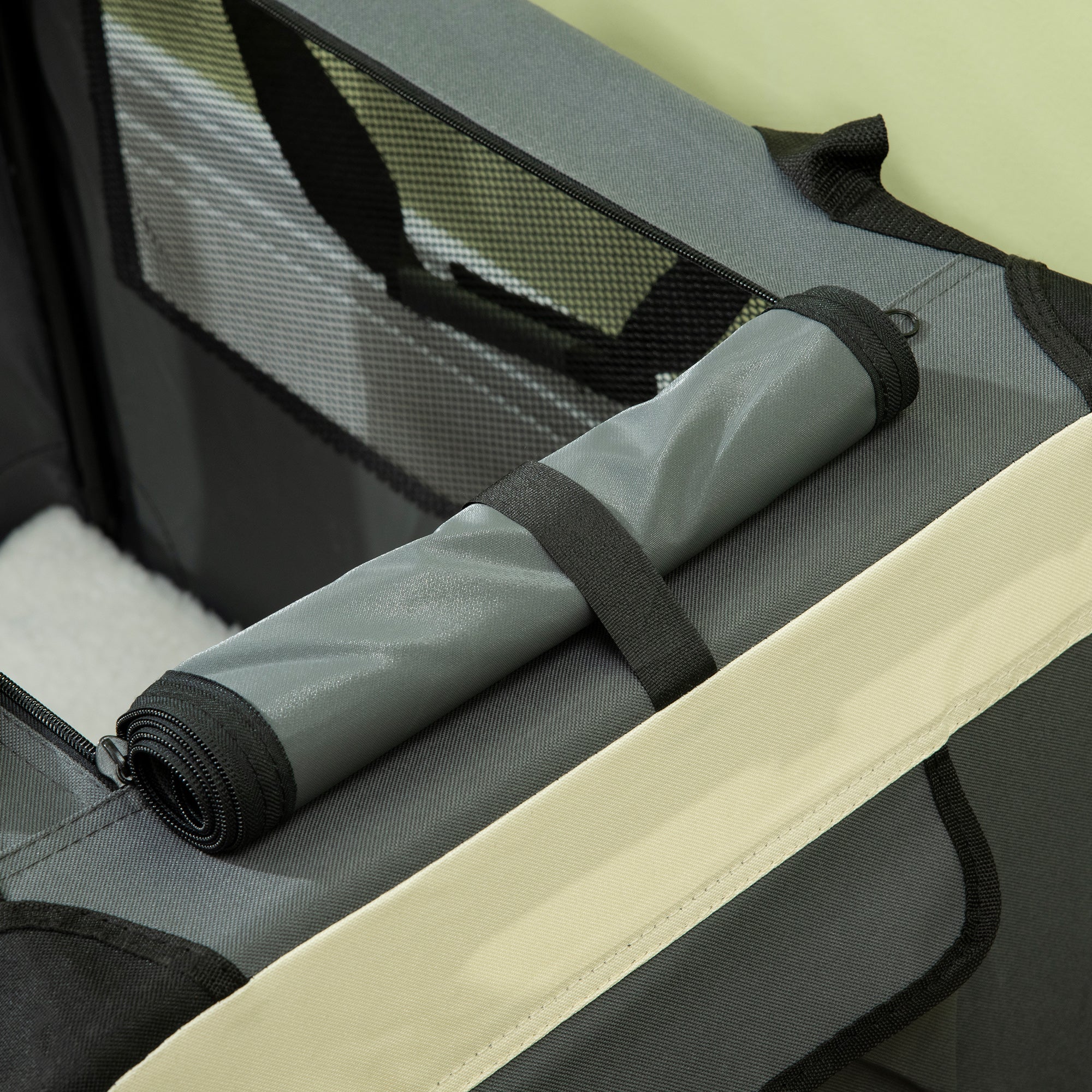 PawHut Transporttasche, Transportbox, für Katzen und kleine Hunde, faltbar, 3 Türen, grau, 70 x 51 x 50cm