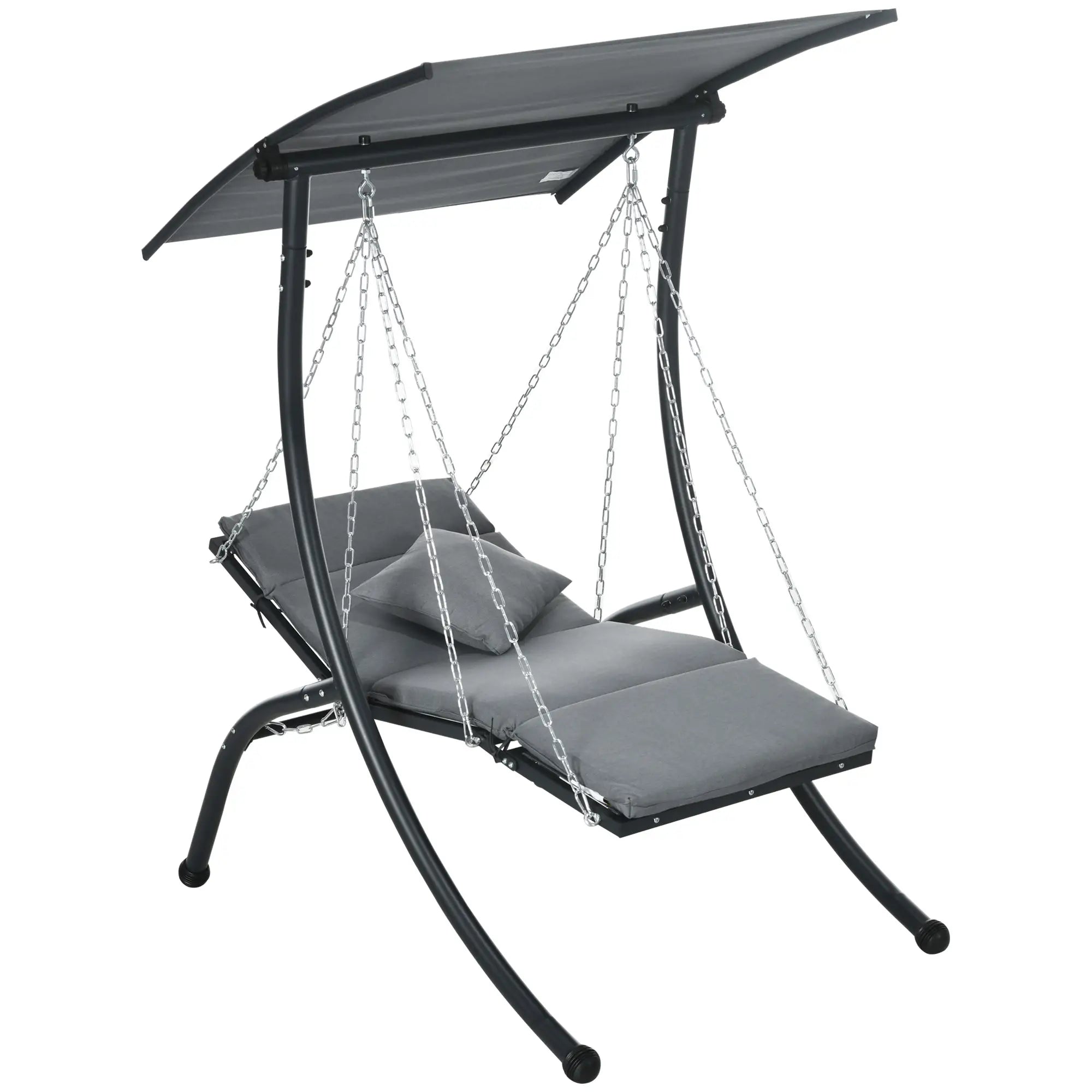 Outsunny 3-Sitzer Hollywoodschaukel Dunkelgrau