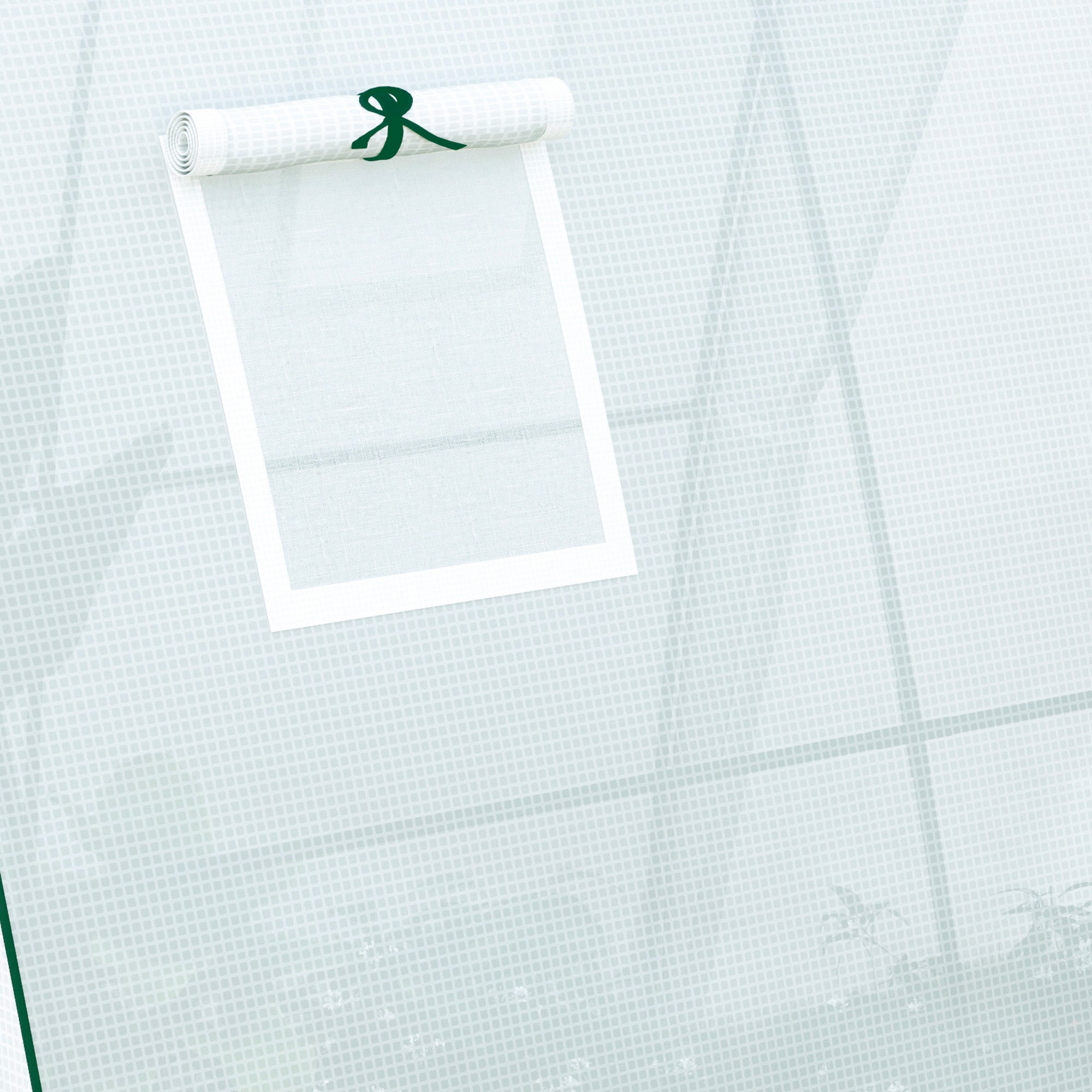 Outsunny Bogen-Gewächshaus mit Sandsäcken und Kunststoff-Abdeckung, 2 Rolltüren, Netzfenster, tragbar, 1,8 x 1,8 x 2 m, Weiß